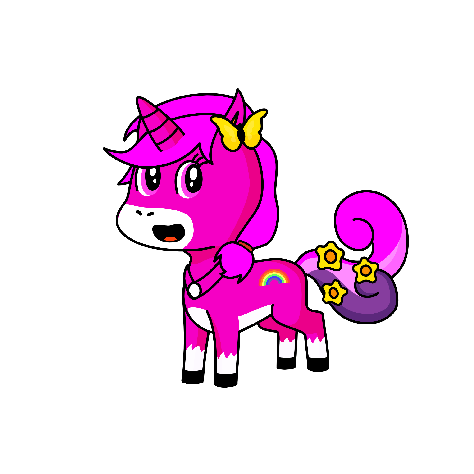 Rainbow Love Heart, the unicorn