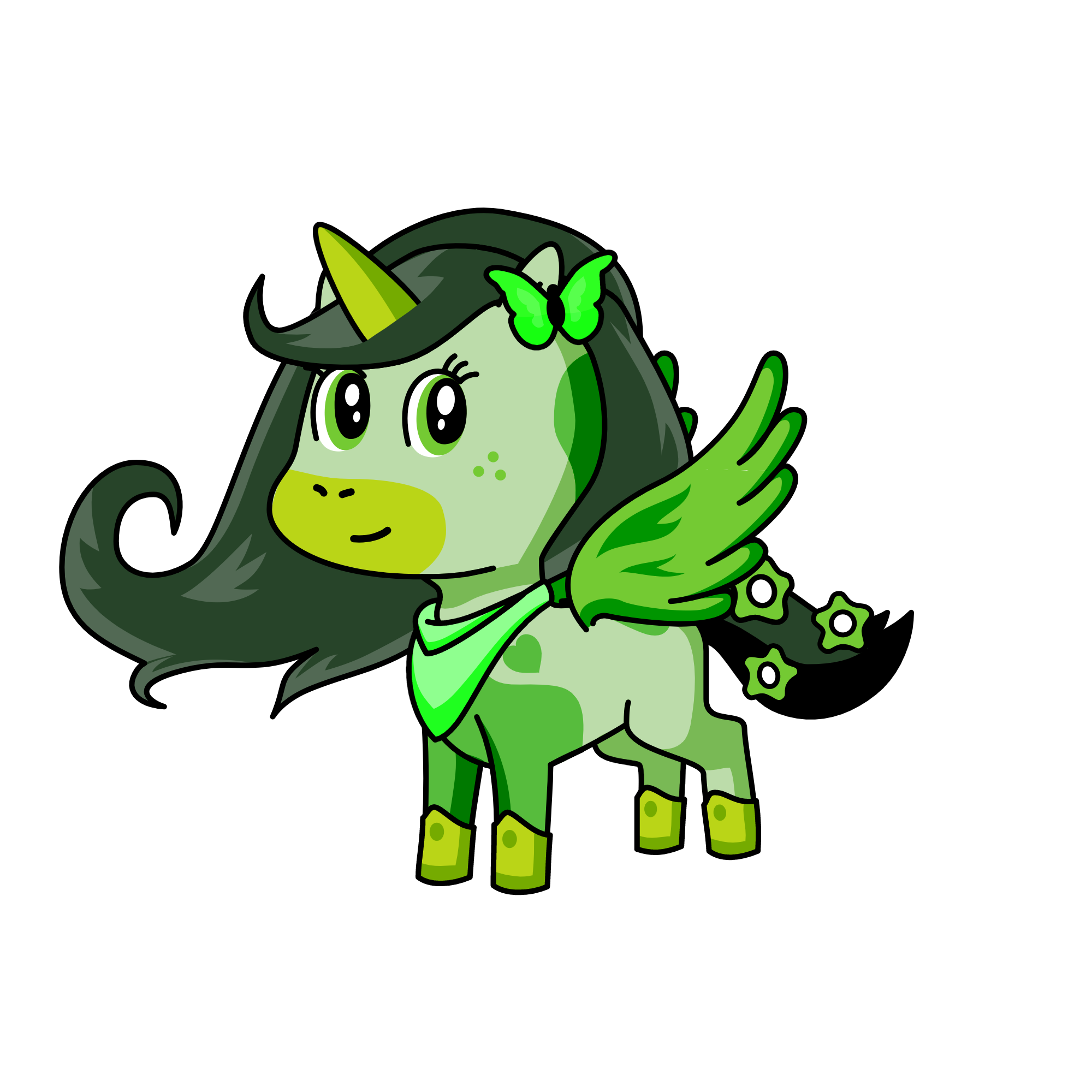 Greeny, the unicorn