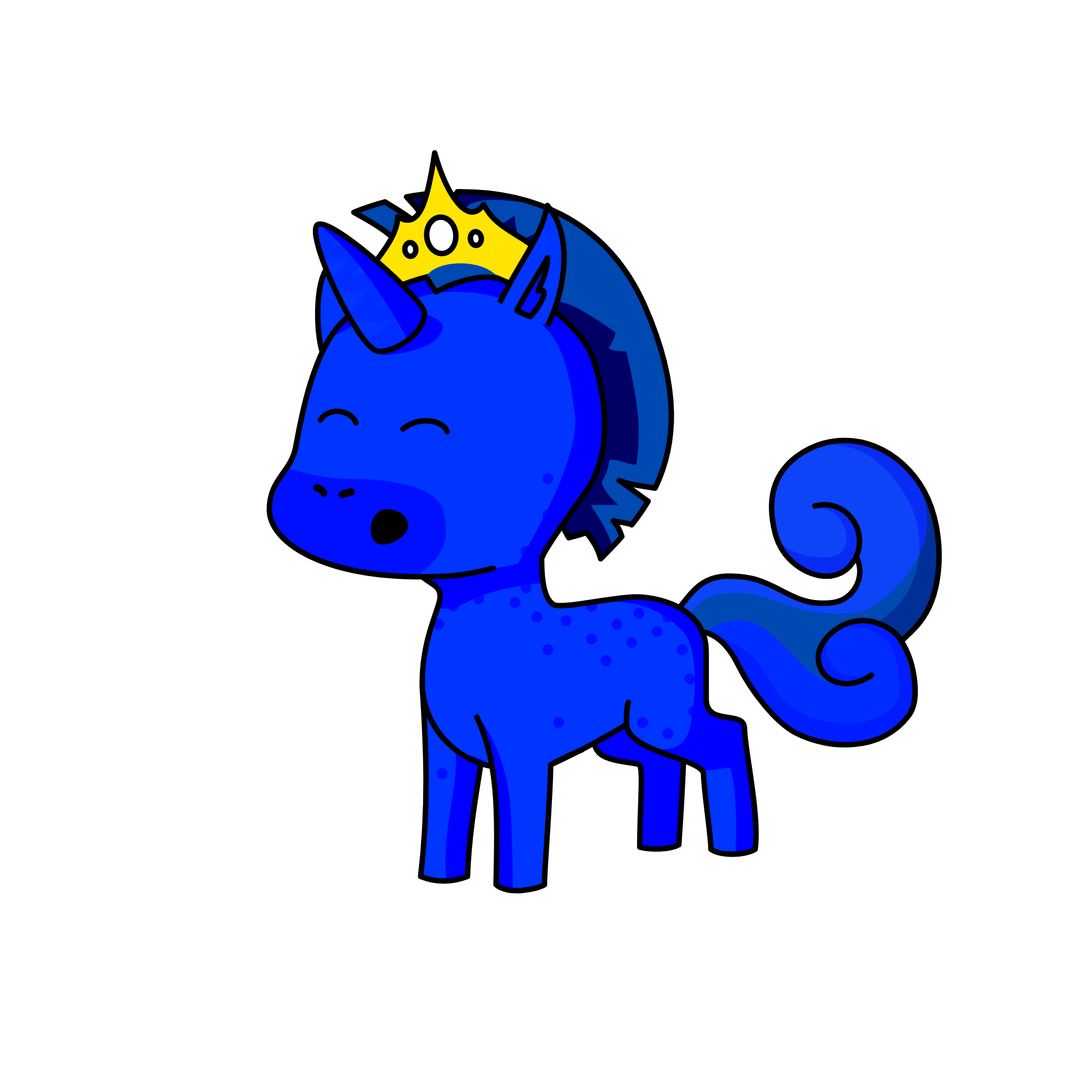 Blue Rainbow Friends, the unicorn