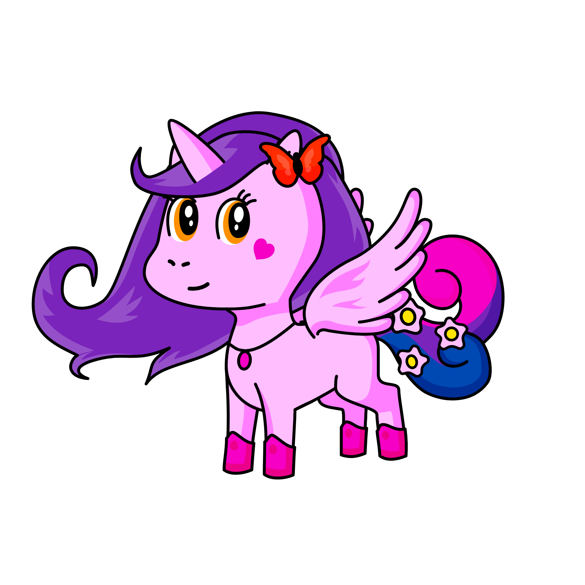 Pink Flower, the unicorn