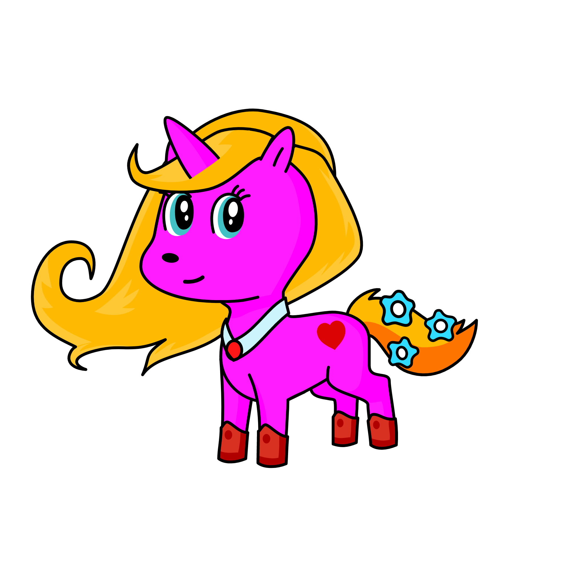 Redlie, the unicorn