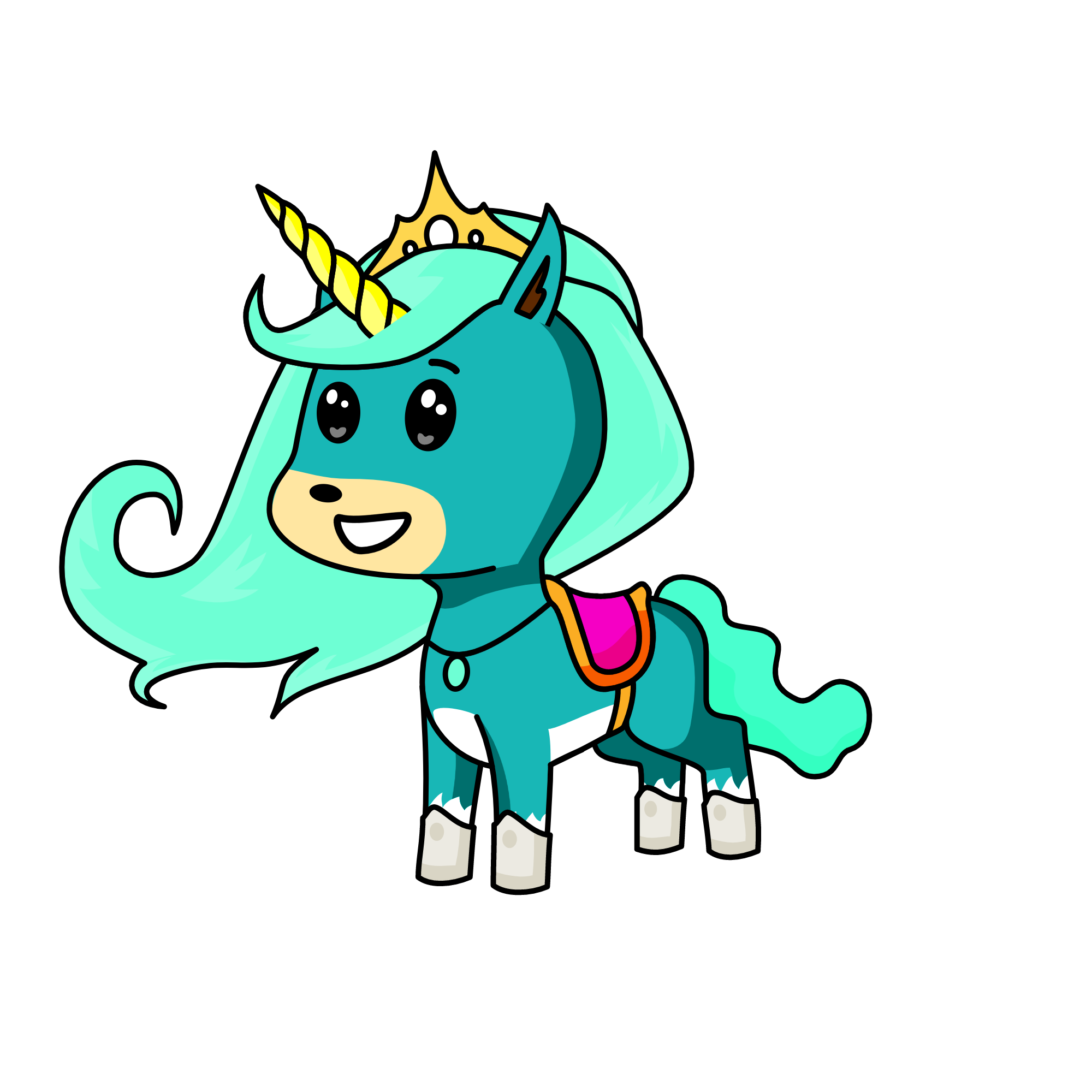 blue, the unicorn