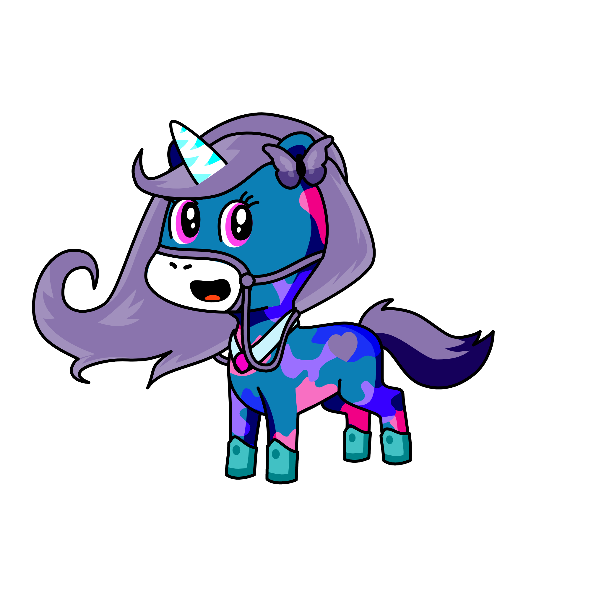 blue, the unicorn