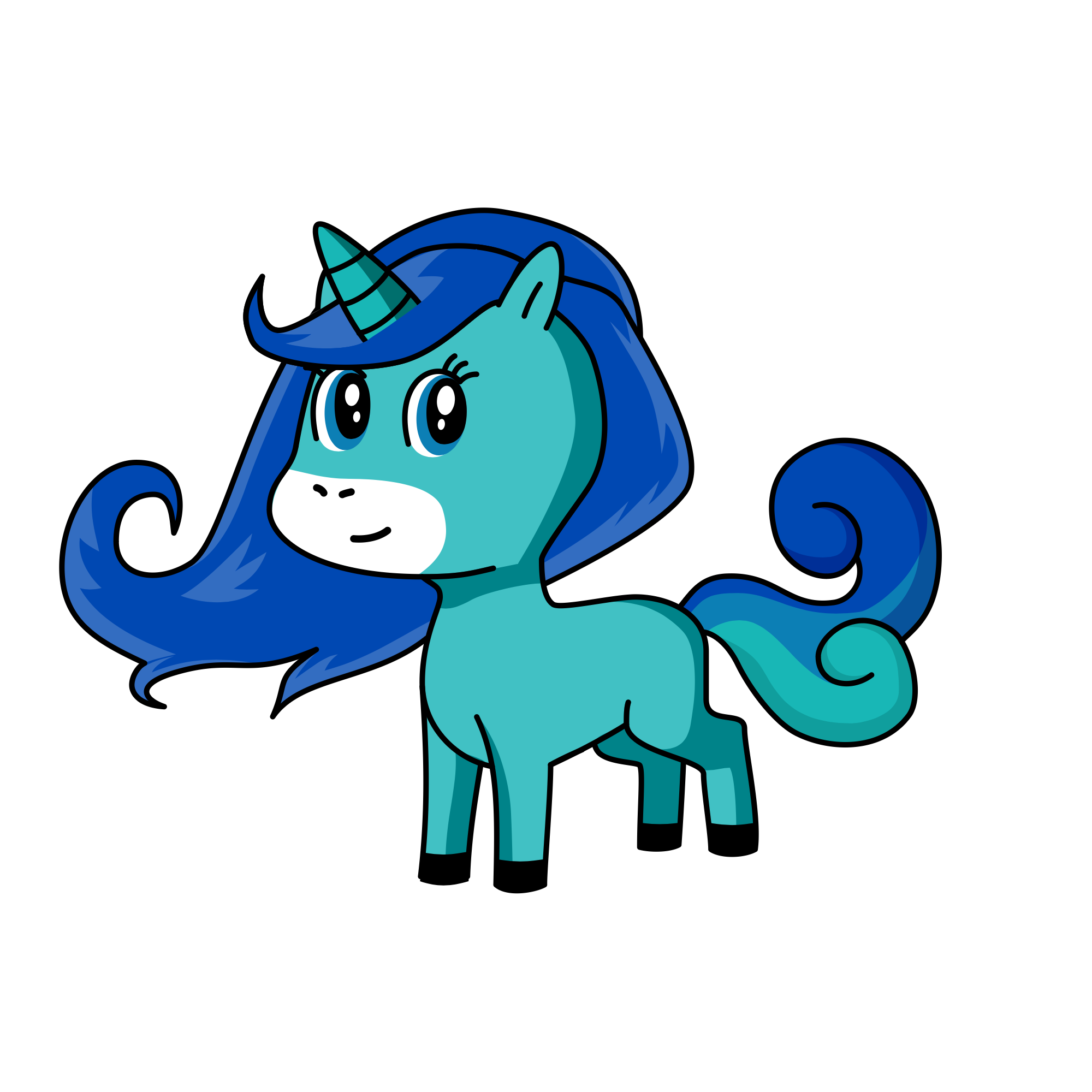 Bluey, the unicorn