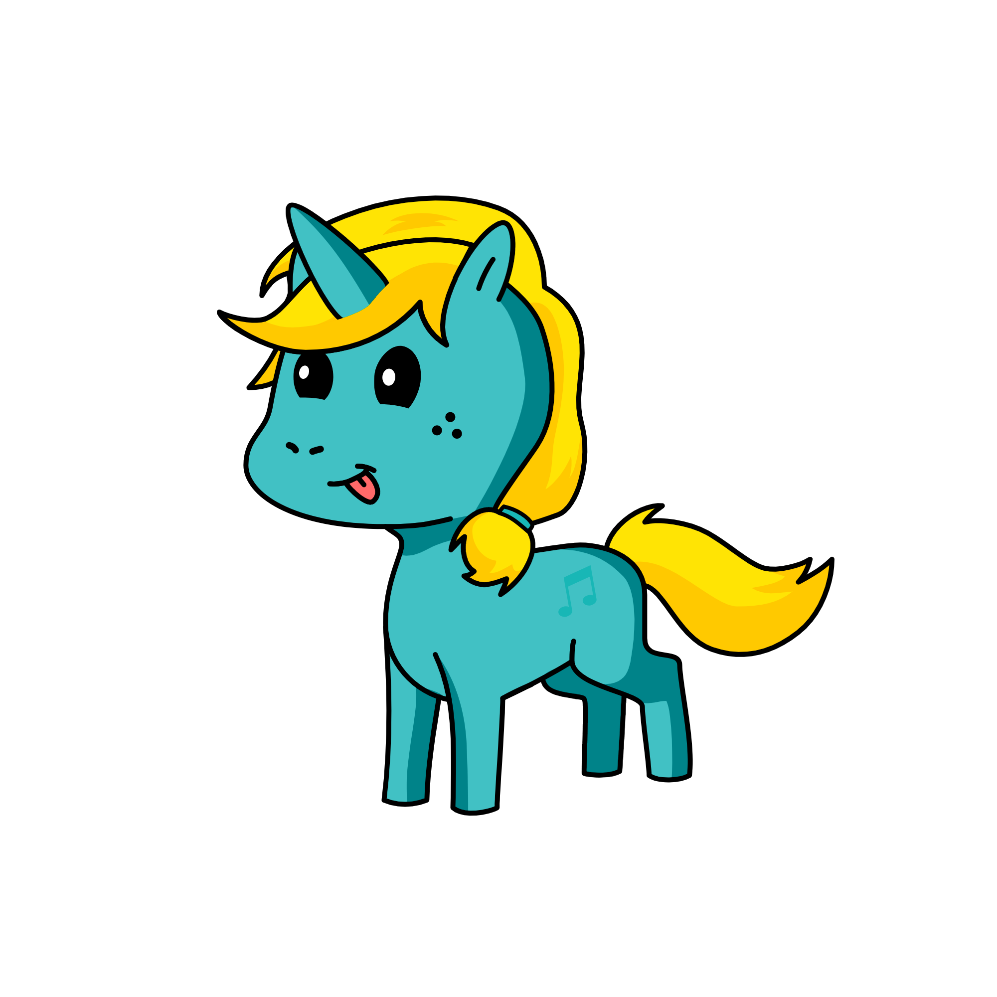 teal, the unicorn