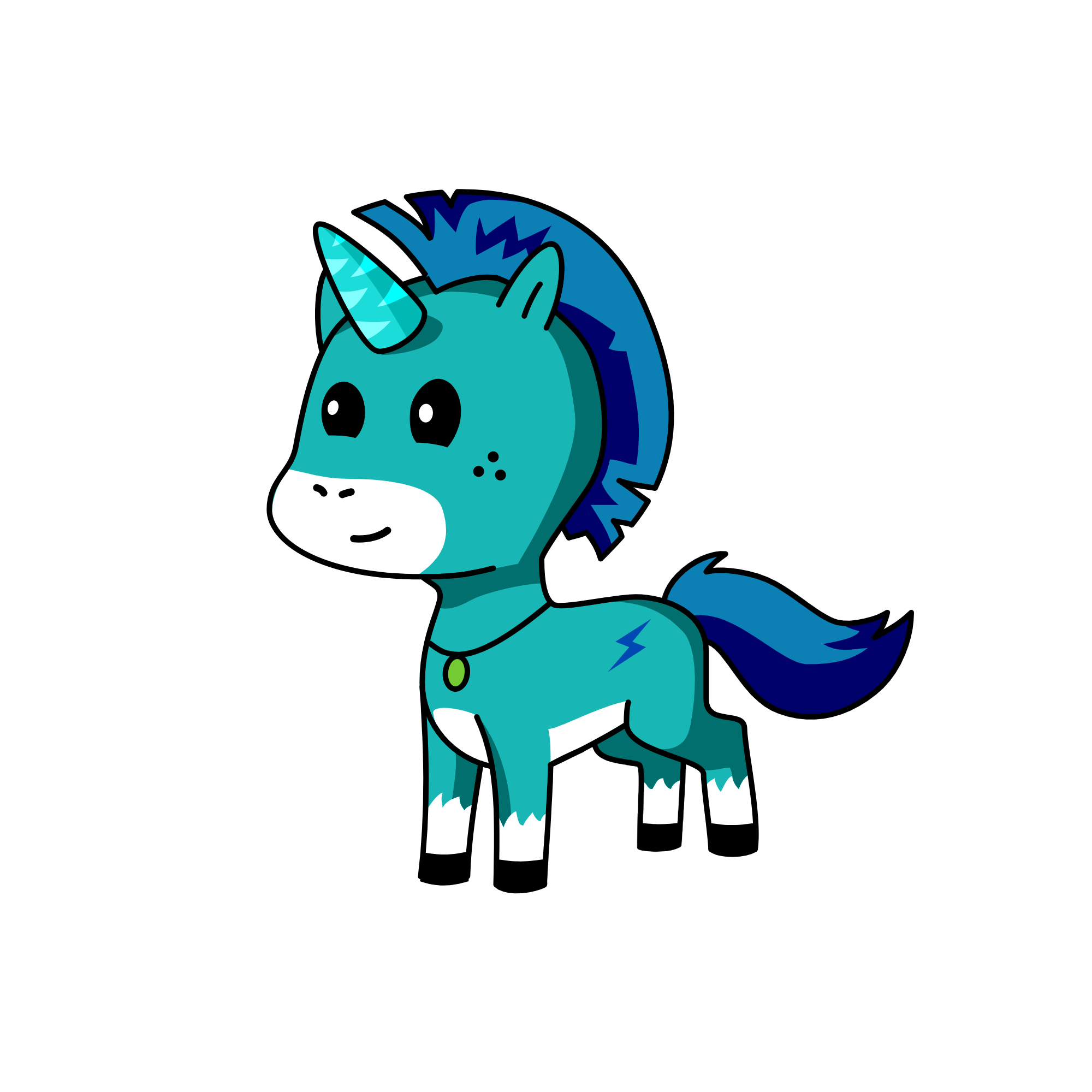 Blue, the unicorn