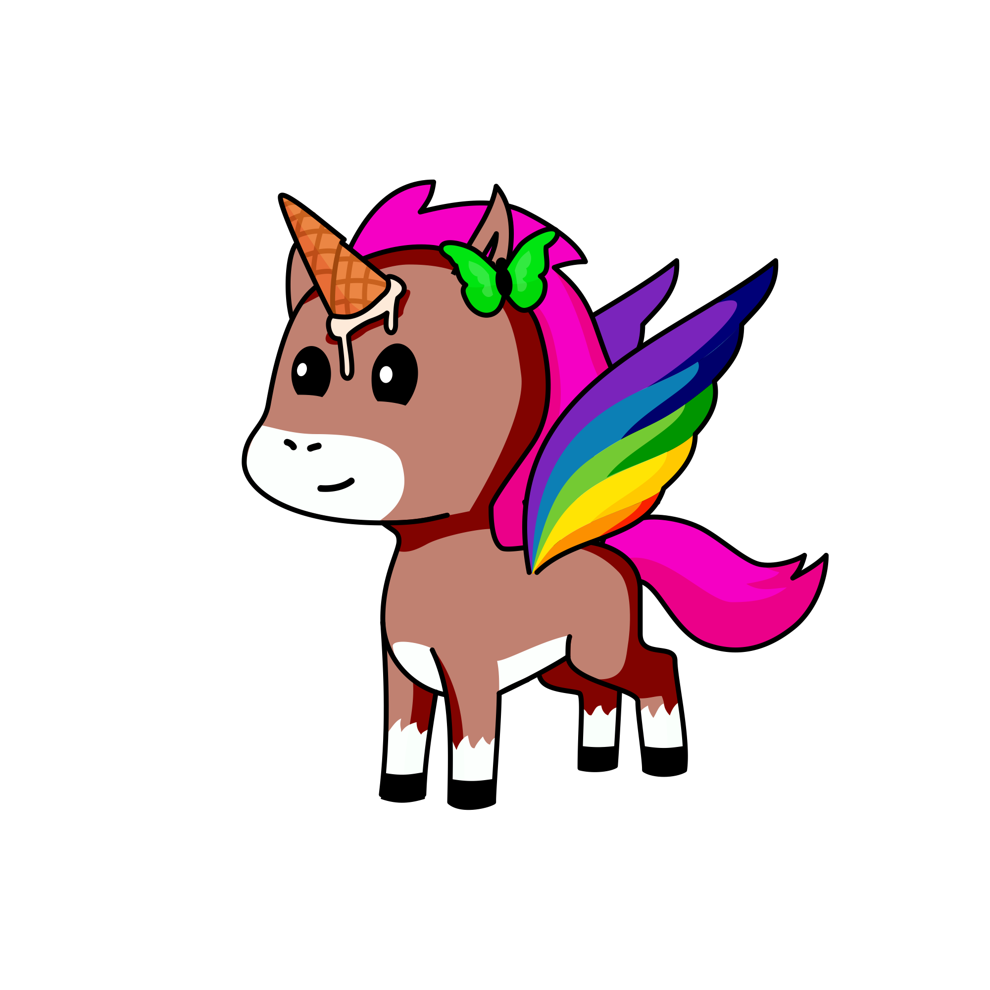 Strawberry ice cream , the unicorn