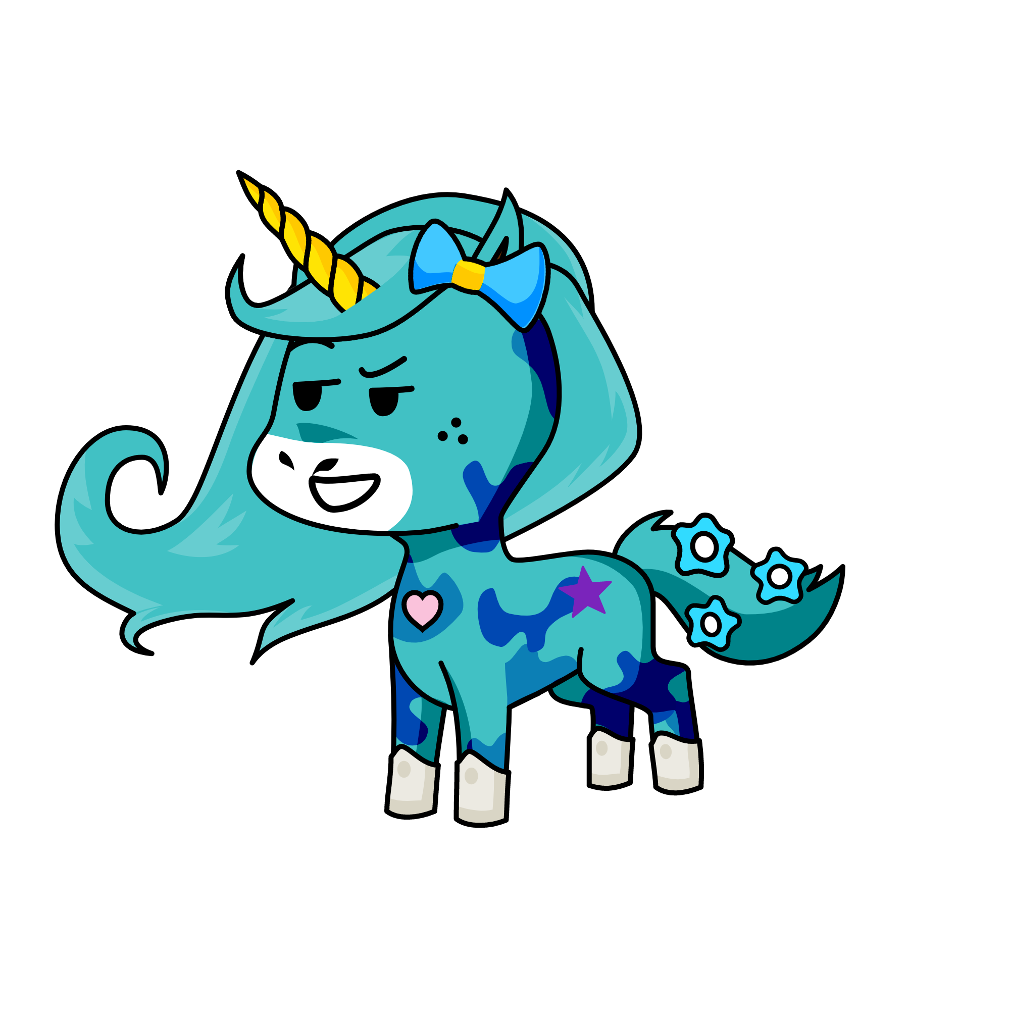 blue, the unicorn
