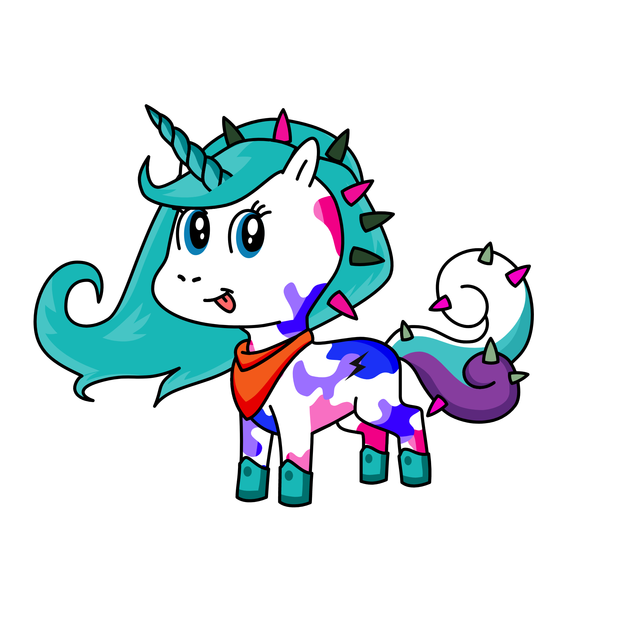 spikey gold , the unicorn