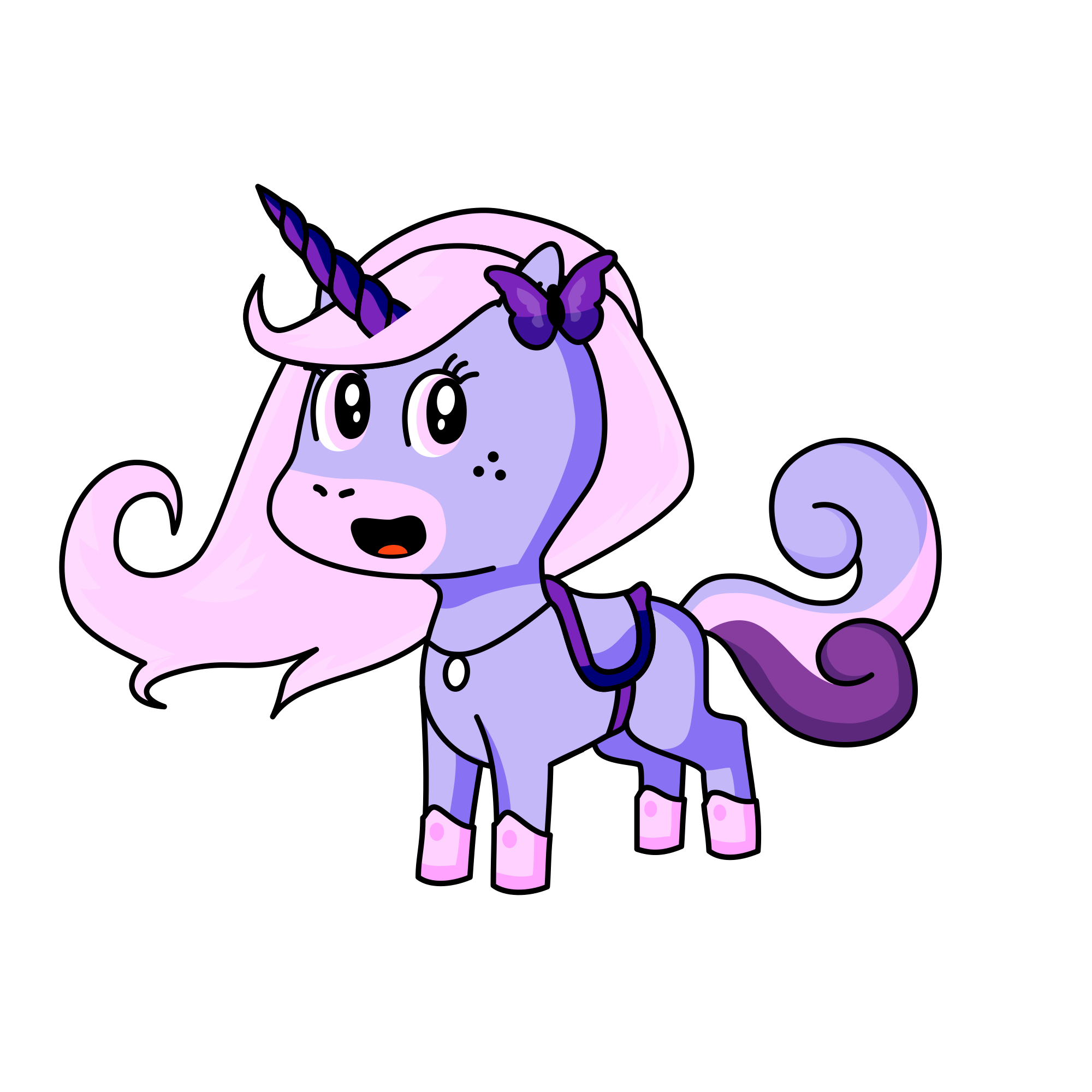Purple glitter light, the unicorn