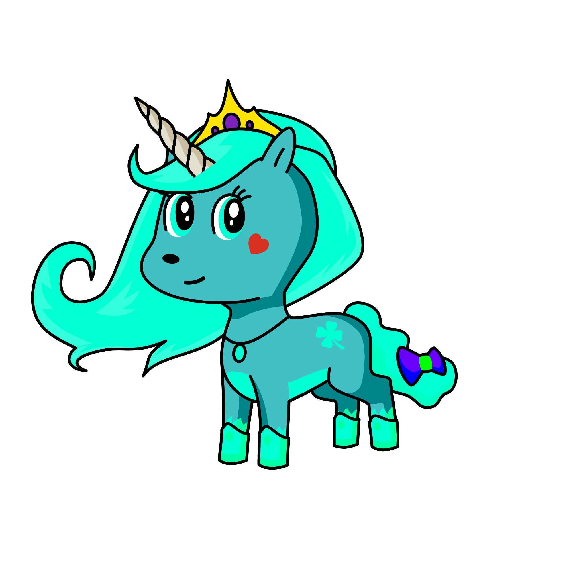 Rainbow Blue, the unicorn
