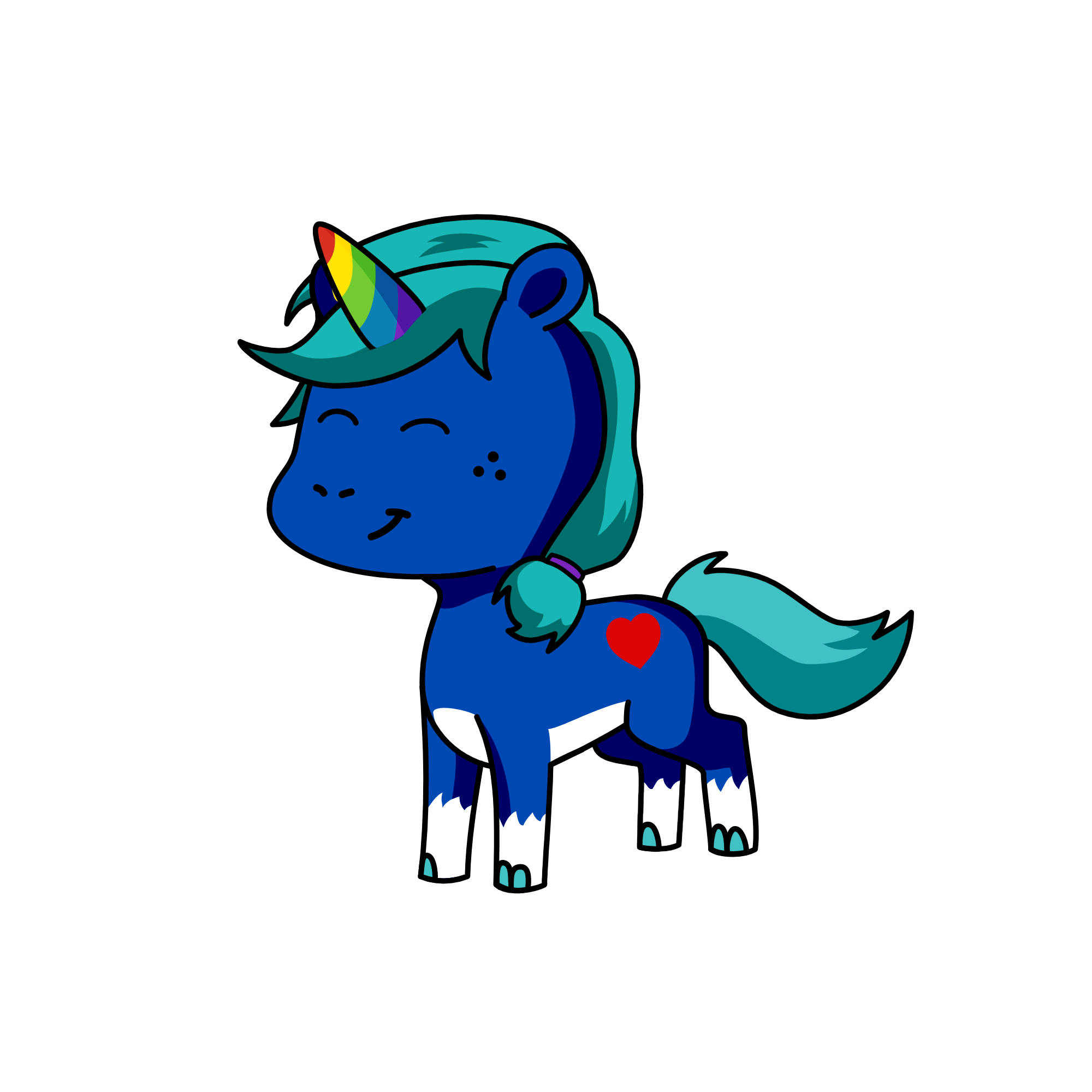 blue princess, the unicorn