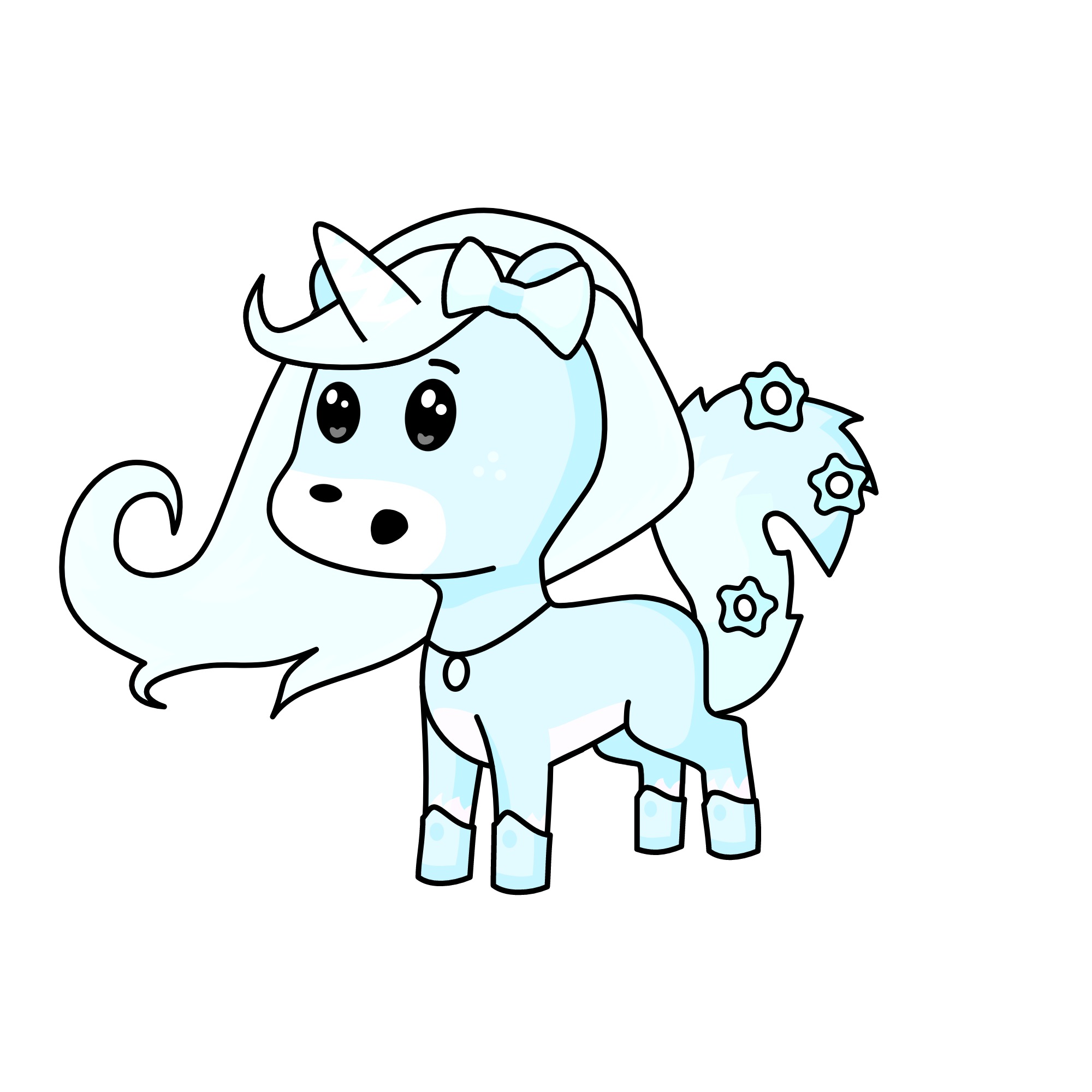 Snowy the newbie!, the unicorn