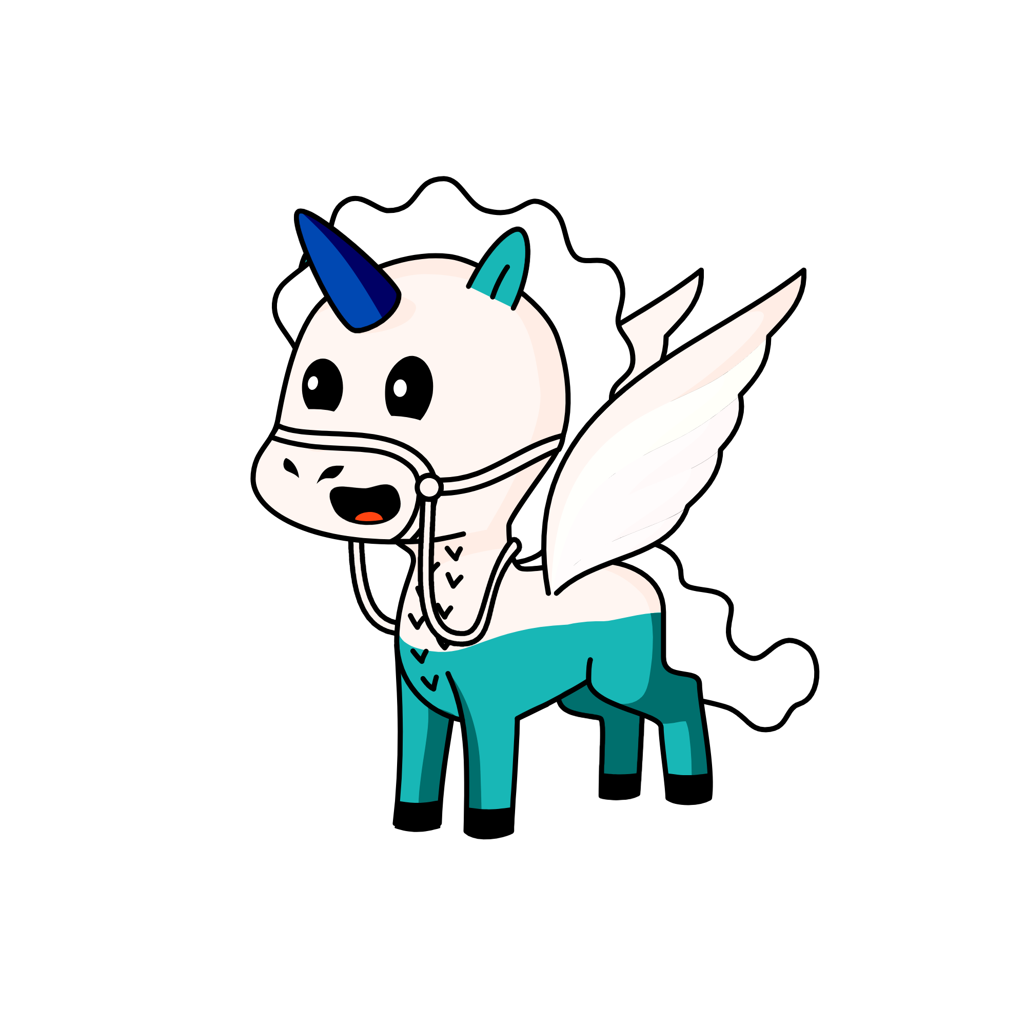 The white rabbit( Alice in wo..., the unicorn