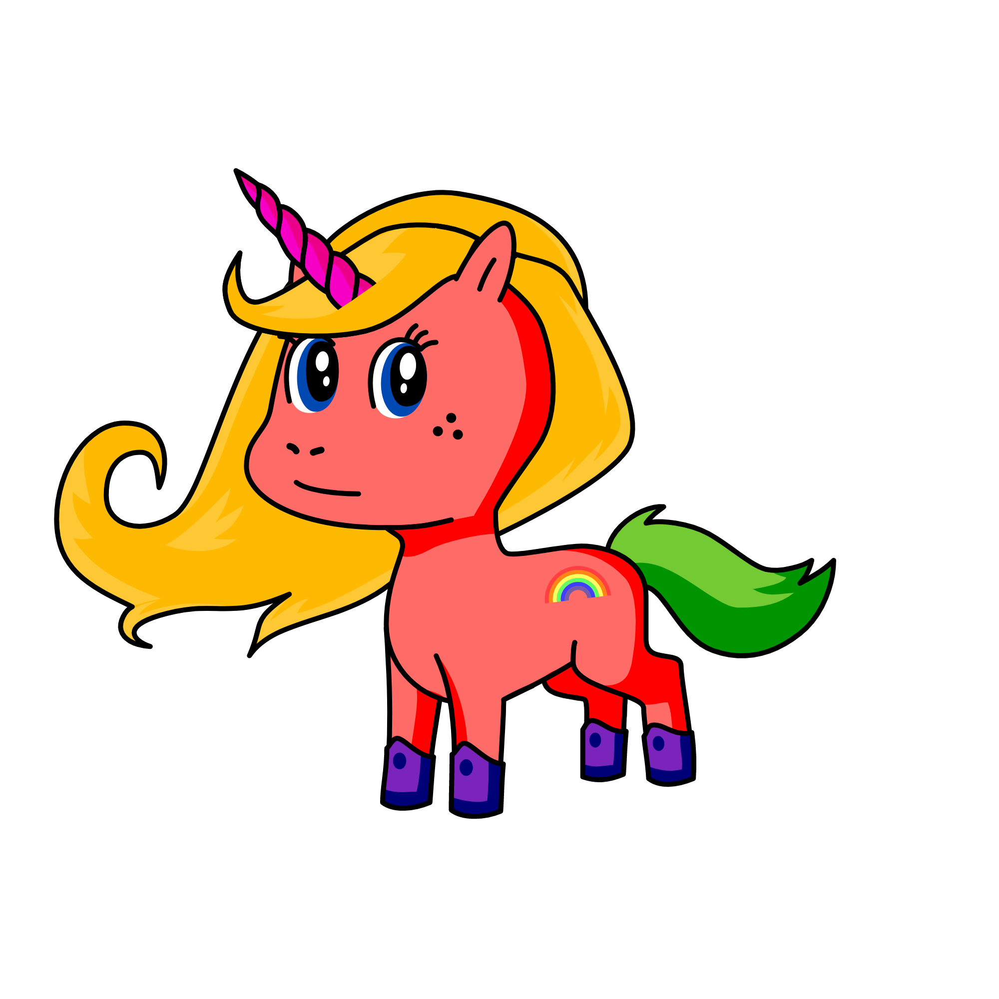 rainbow smile, the unicorn