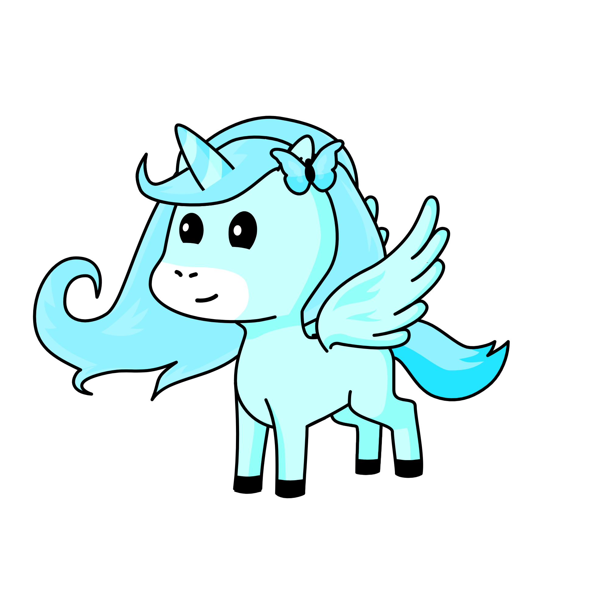 blue butterfly, the unicorn