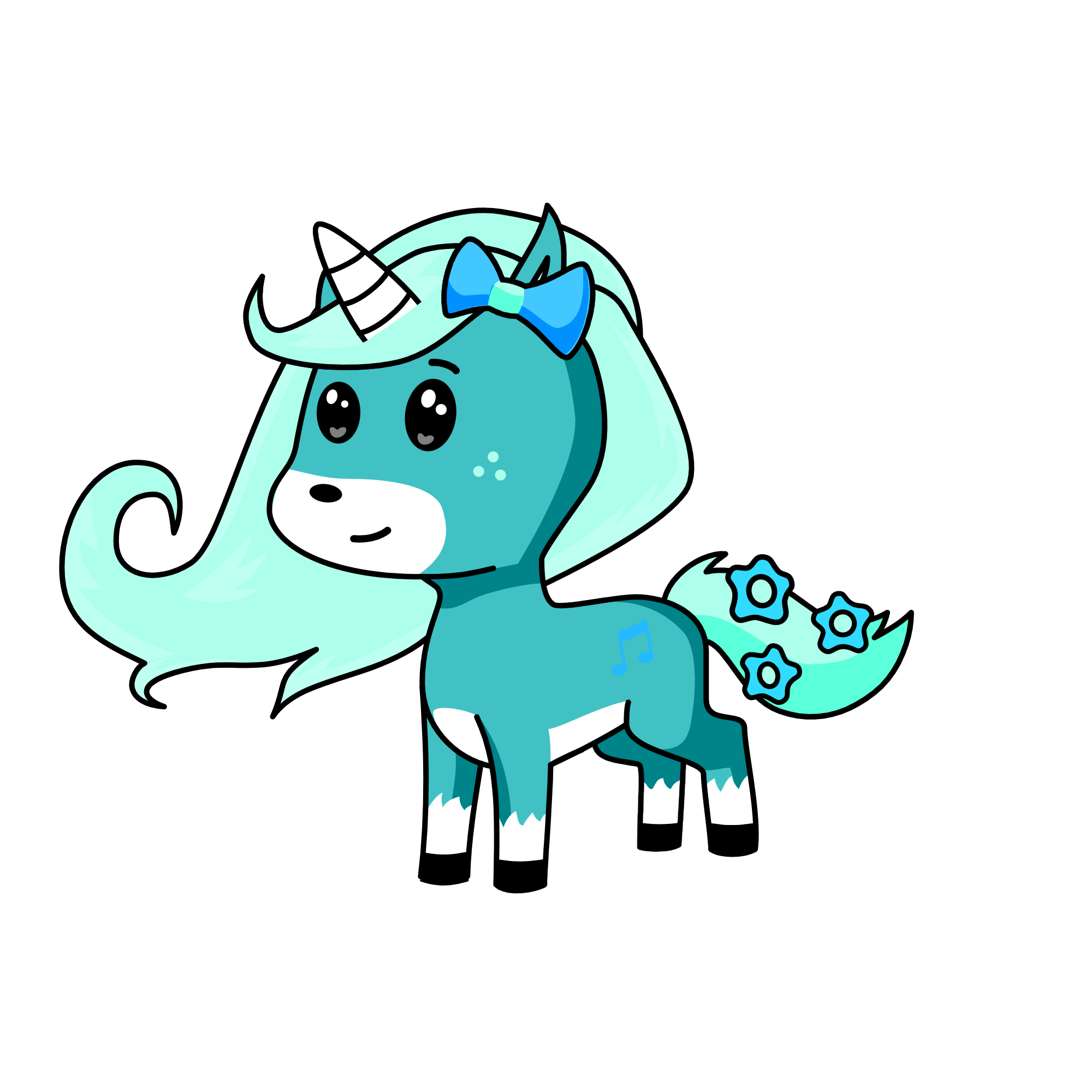 blue, the unicorn
