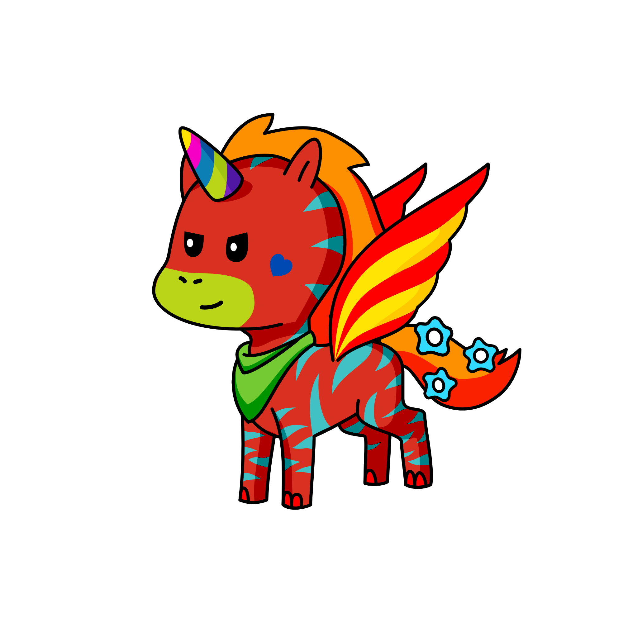Poisonous Alicorn shows her wings to scare predators, the unicorn