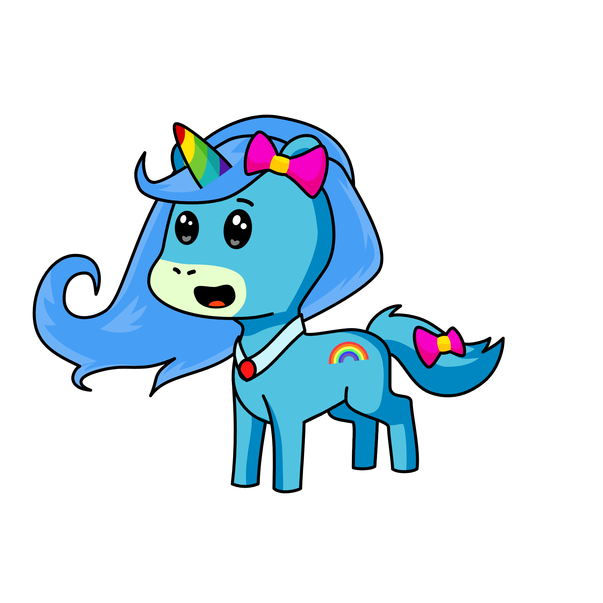 blue, the unicorn