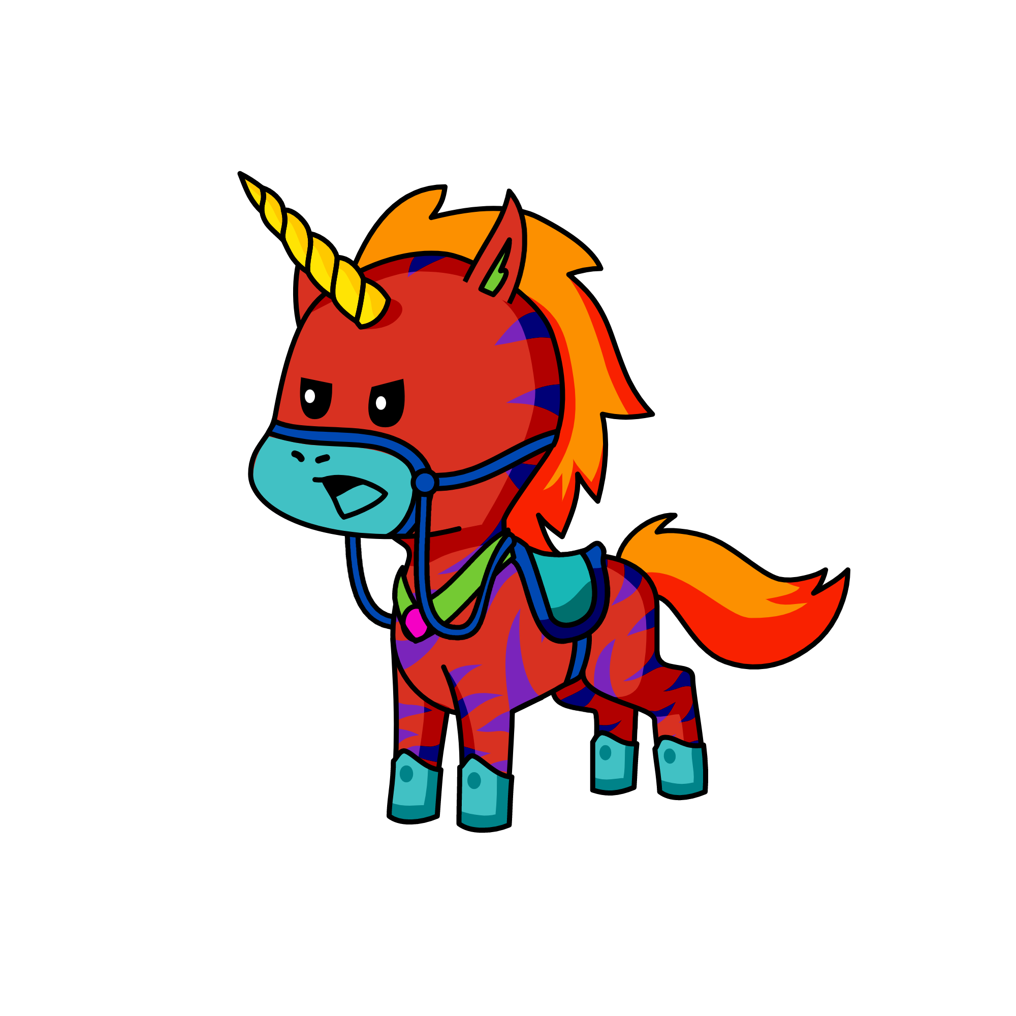 Fire Dragon, the unicorn