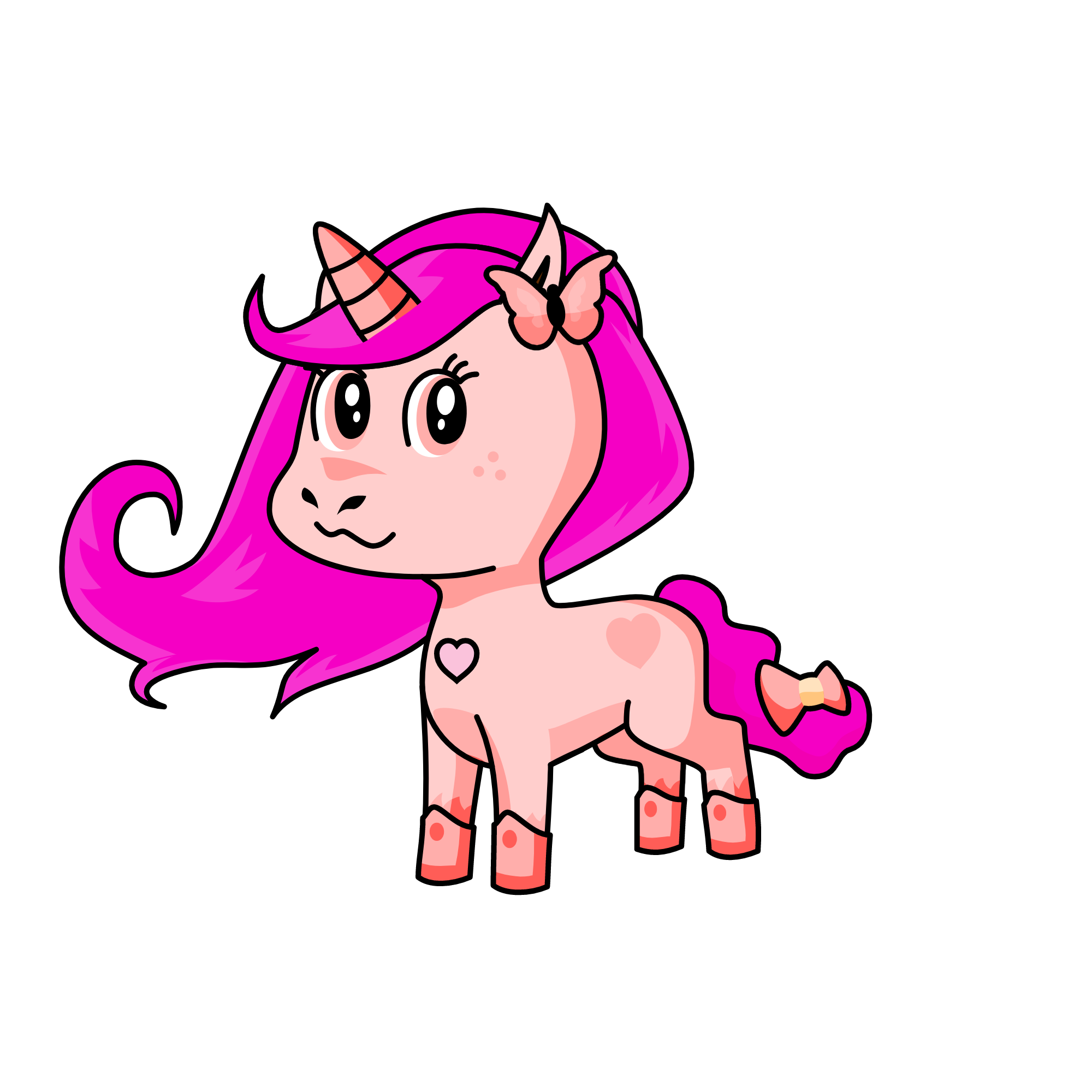Uwu Pink Fluffy Unicorn Dancing On Rainbows, the unicorn