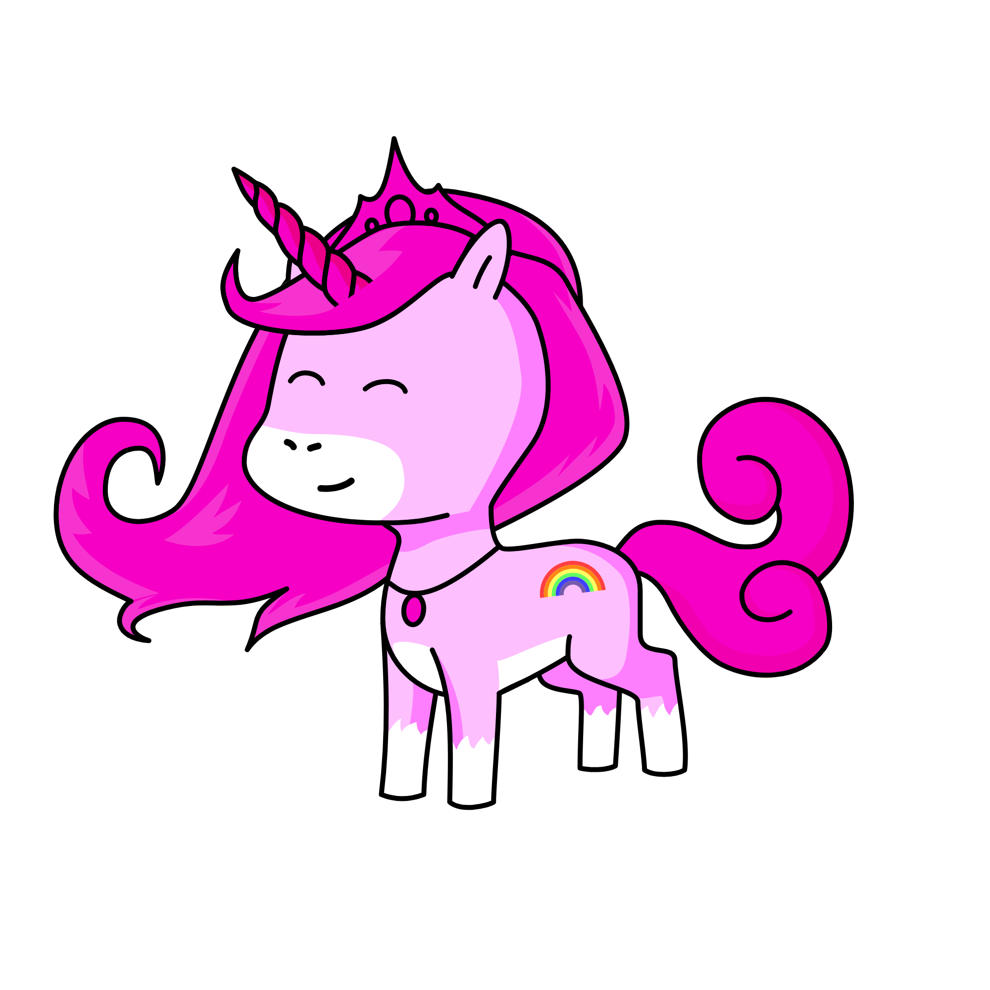 queen sparkly rainbows, the unicorn