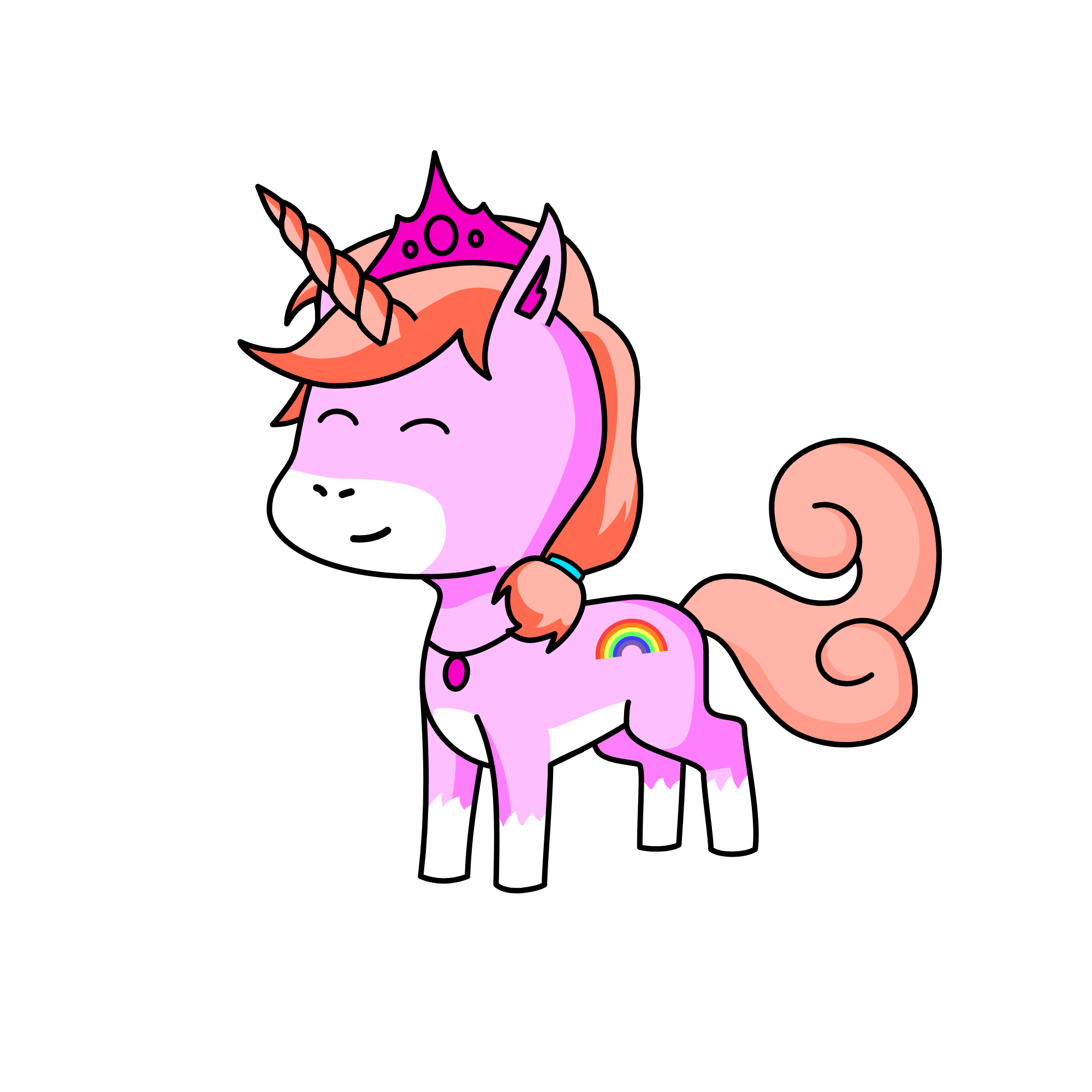 princess sparkly rainbows, the unicorn