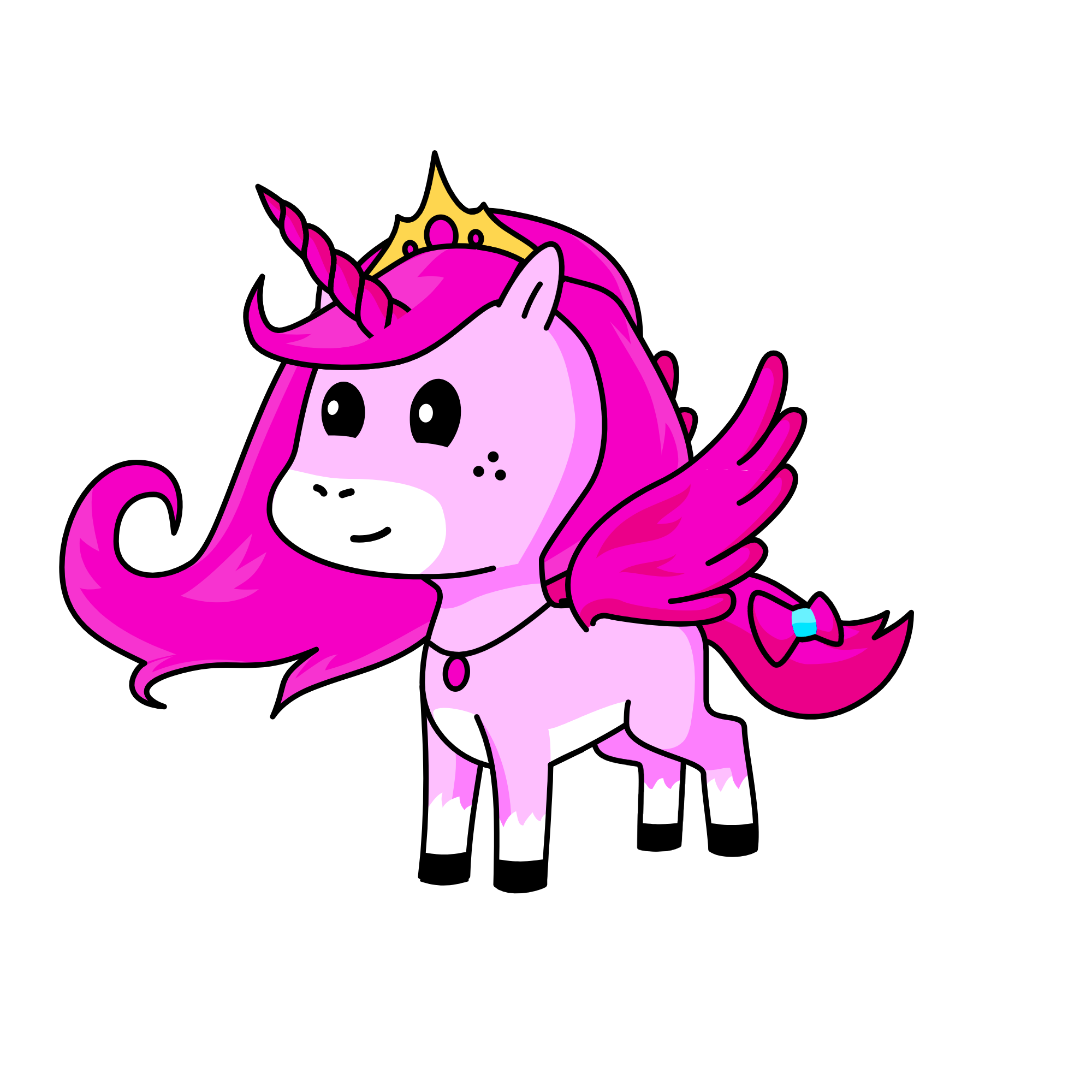 queen pink sparkles, the unicorn