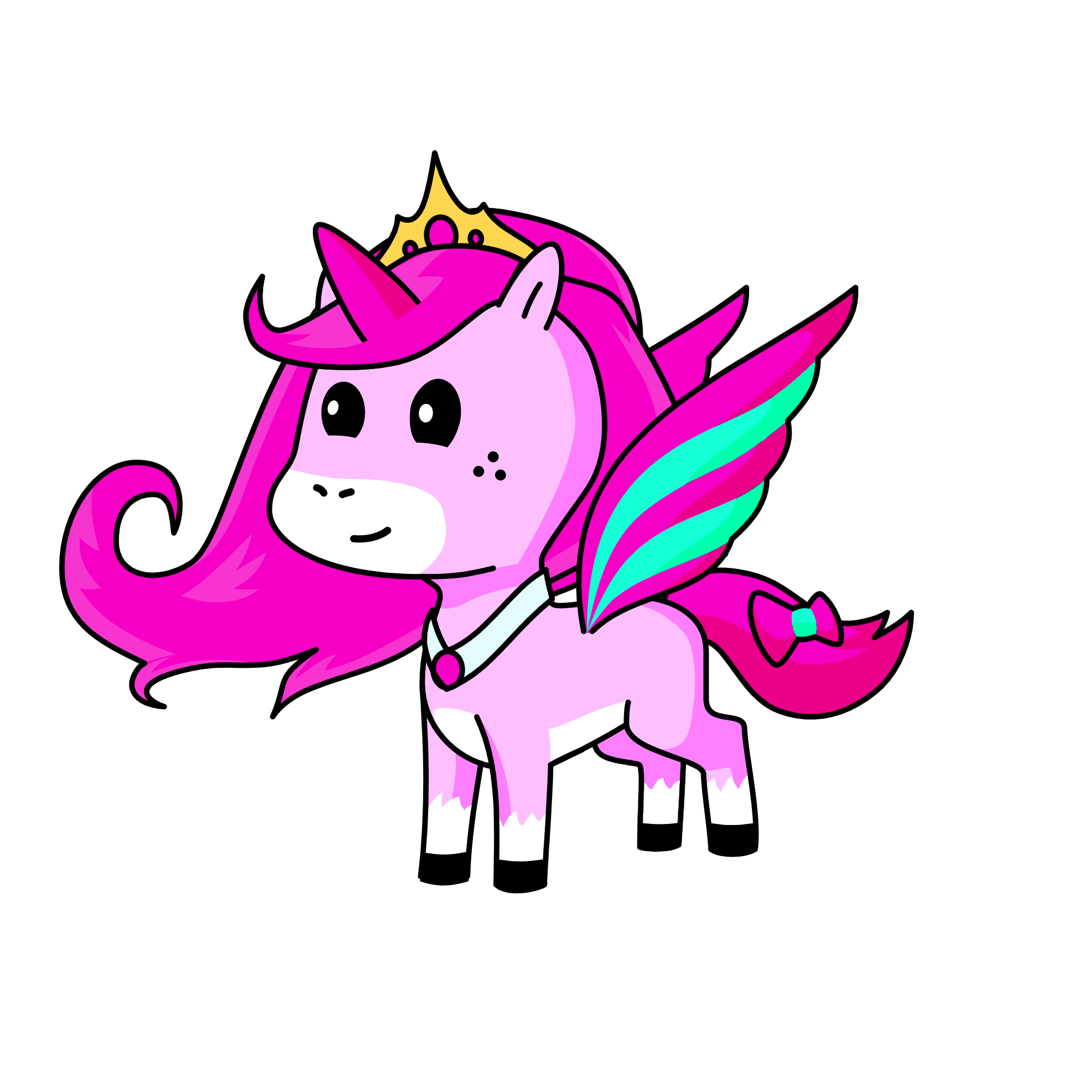 queen pink sparkle, the unicorn
