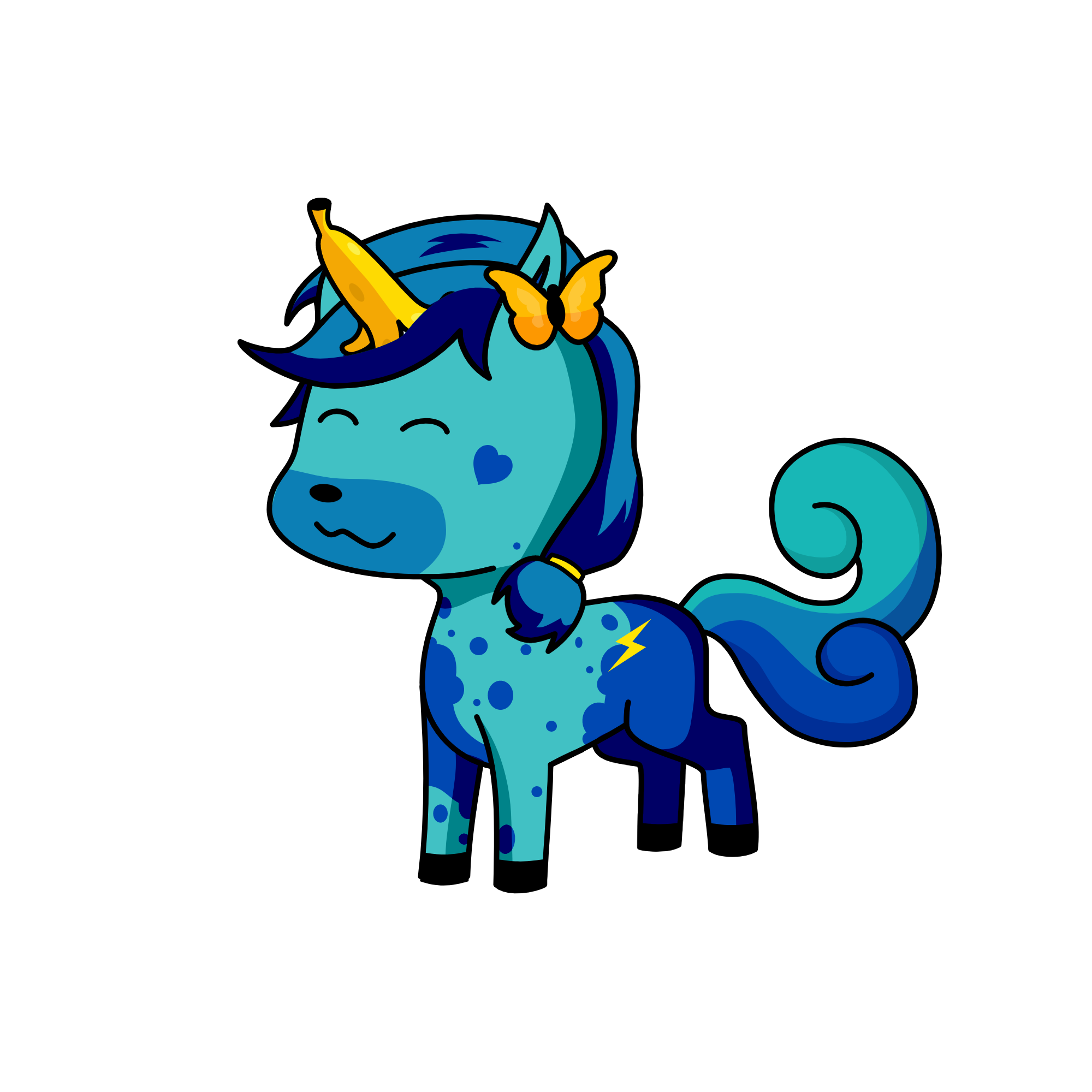 blue, the unicorn