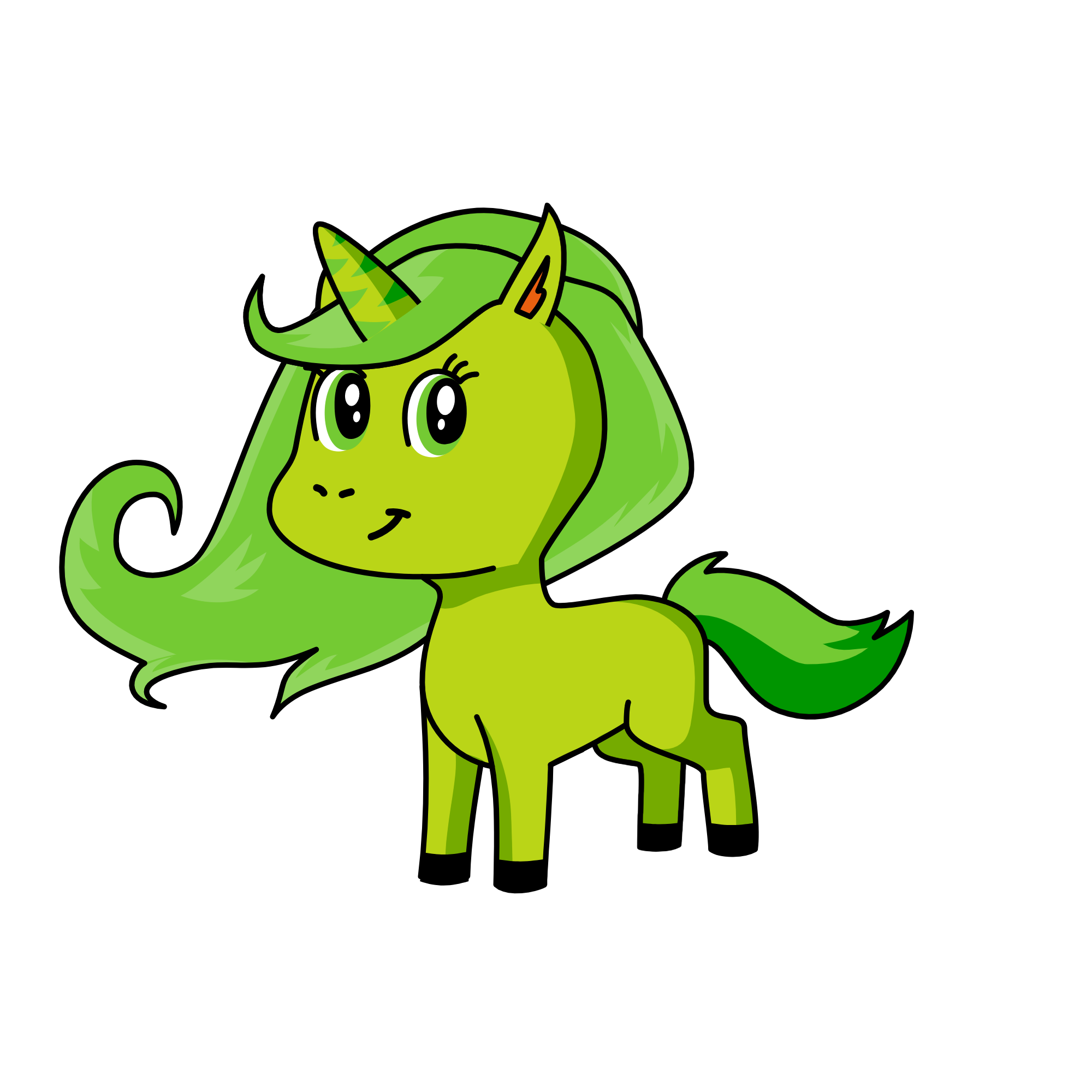 Green gurllllllll, the unicorn