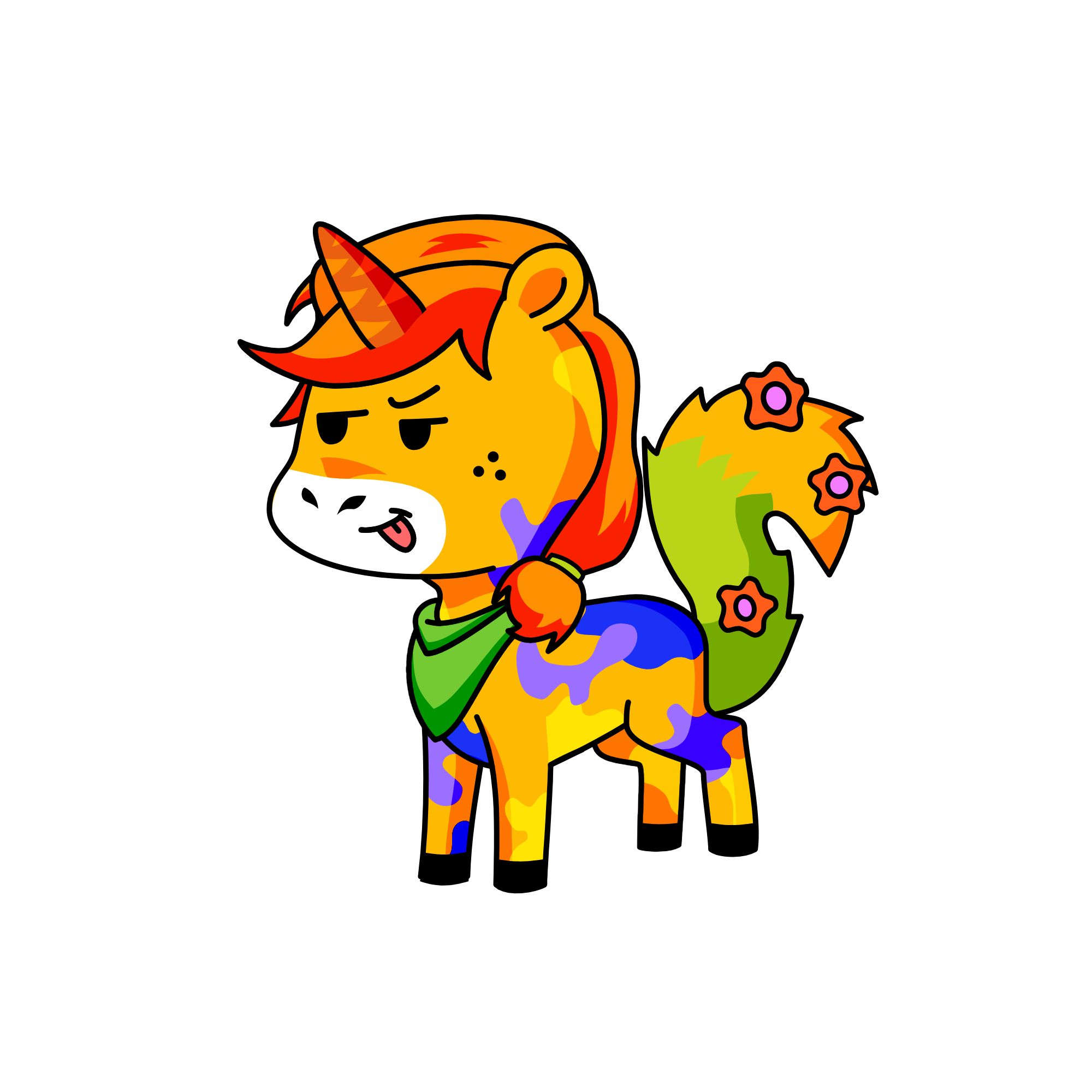 orange po, the unicorn