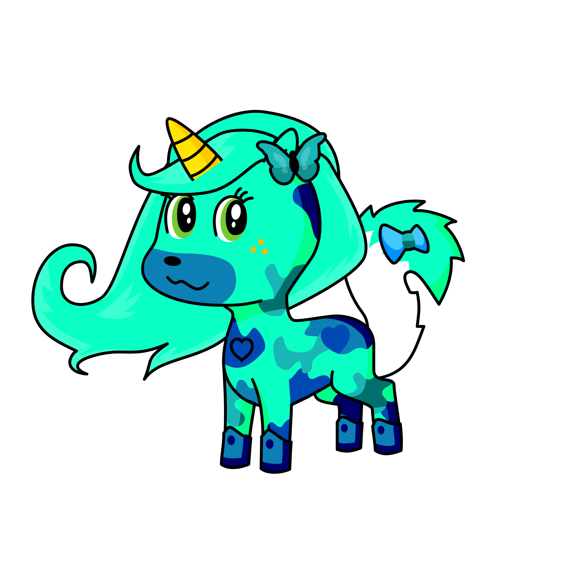 Blue, the unicorn