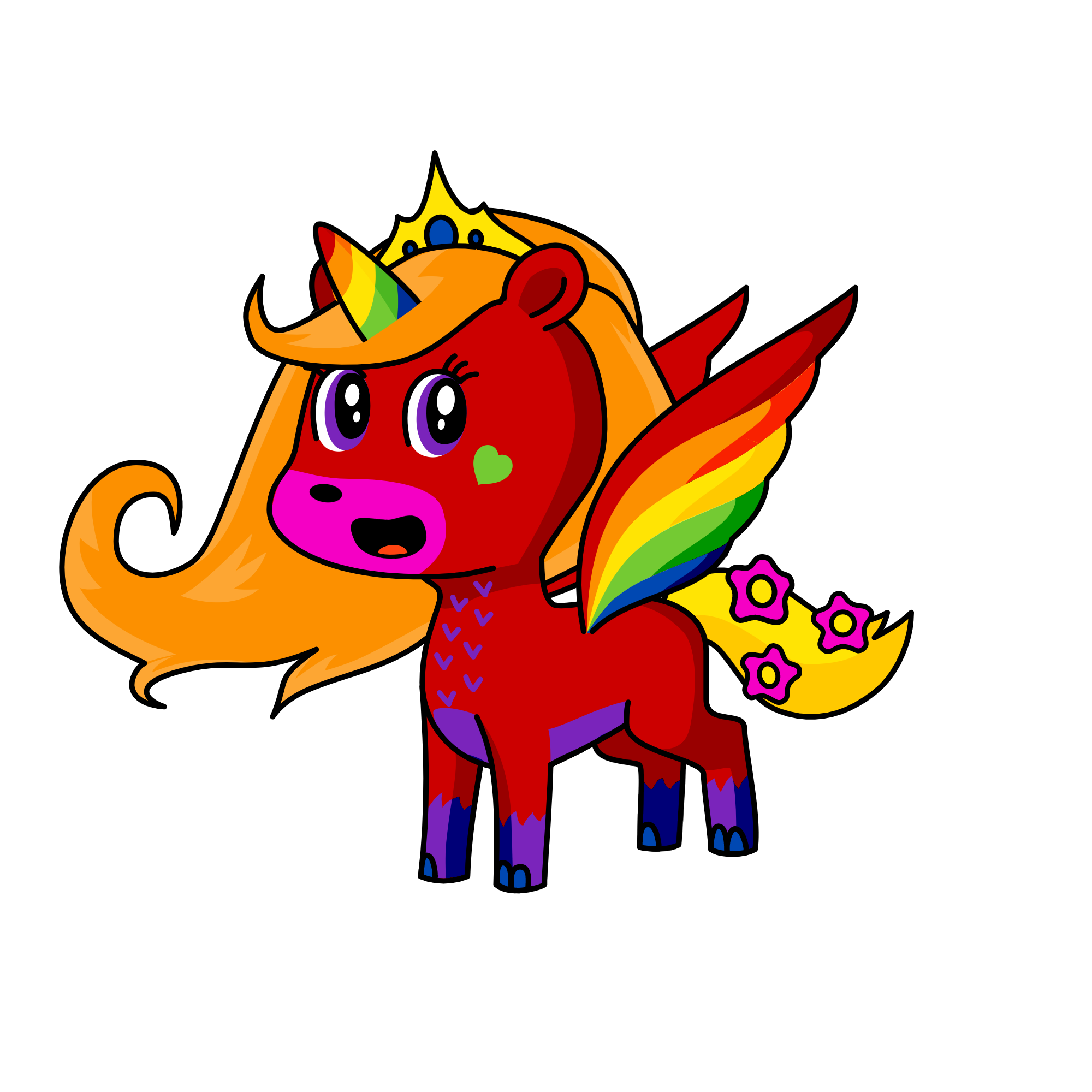 Queen Happy, the unicorn