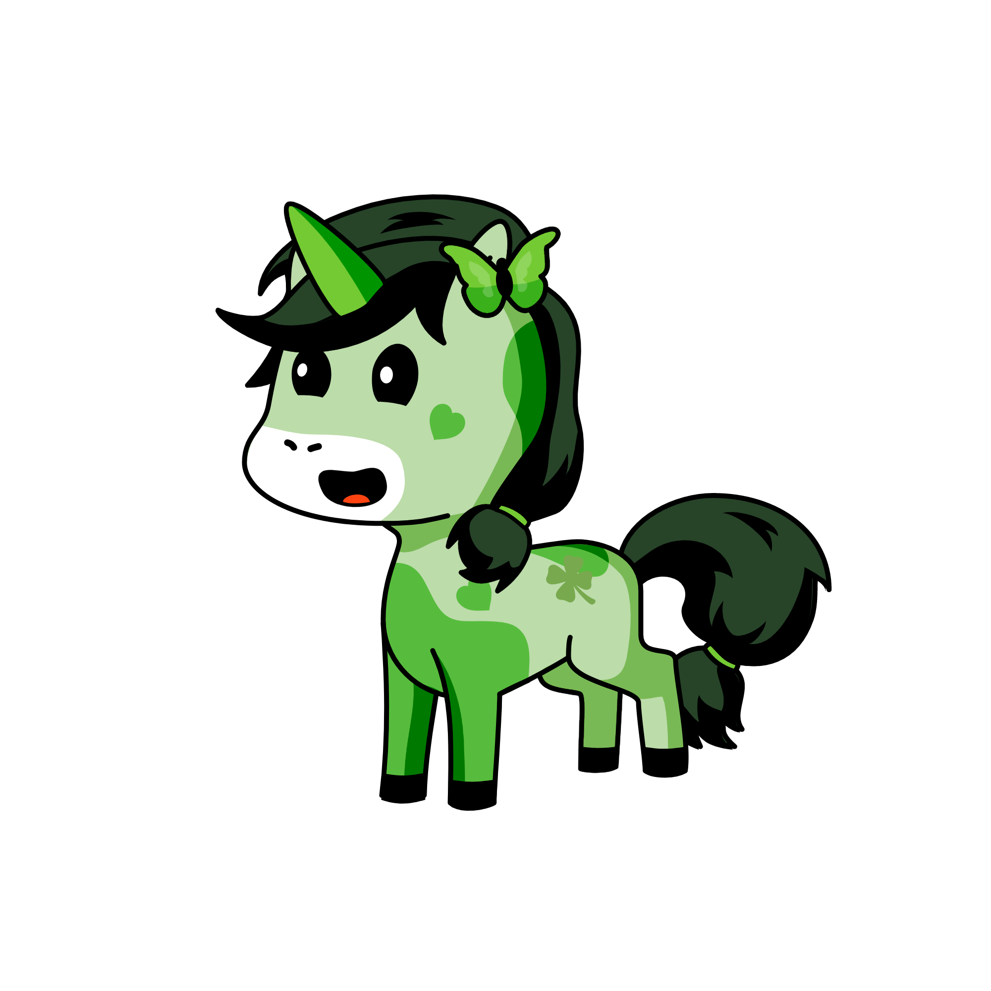 Greenie, the unicorn