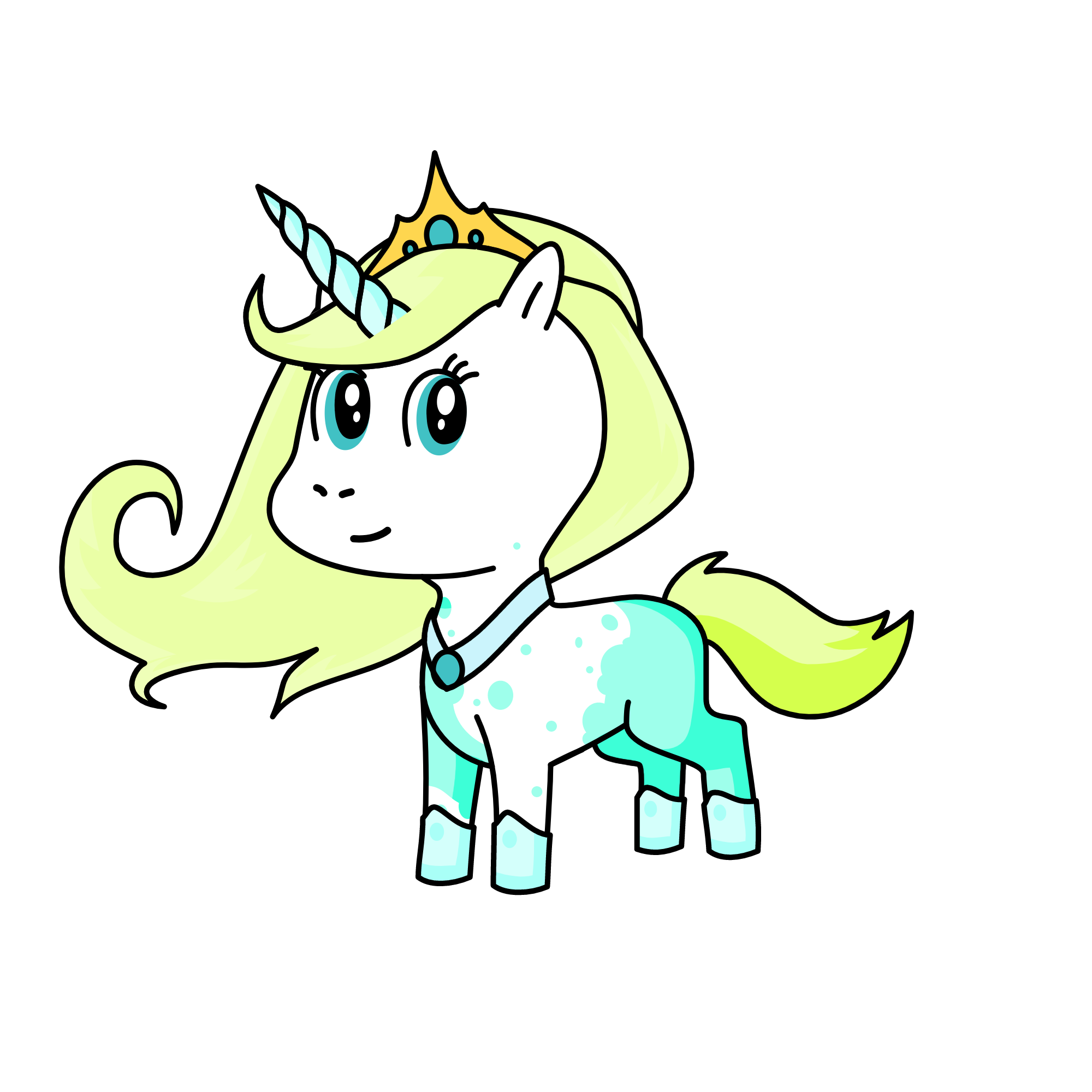 Queen Elsa, the unicorn