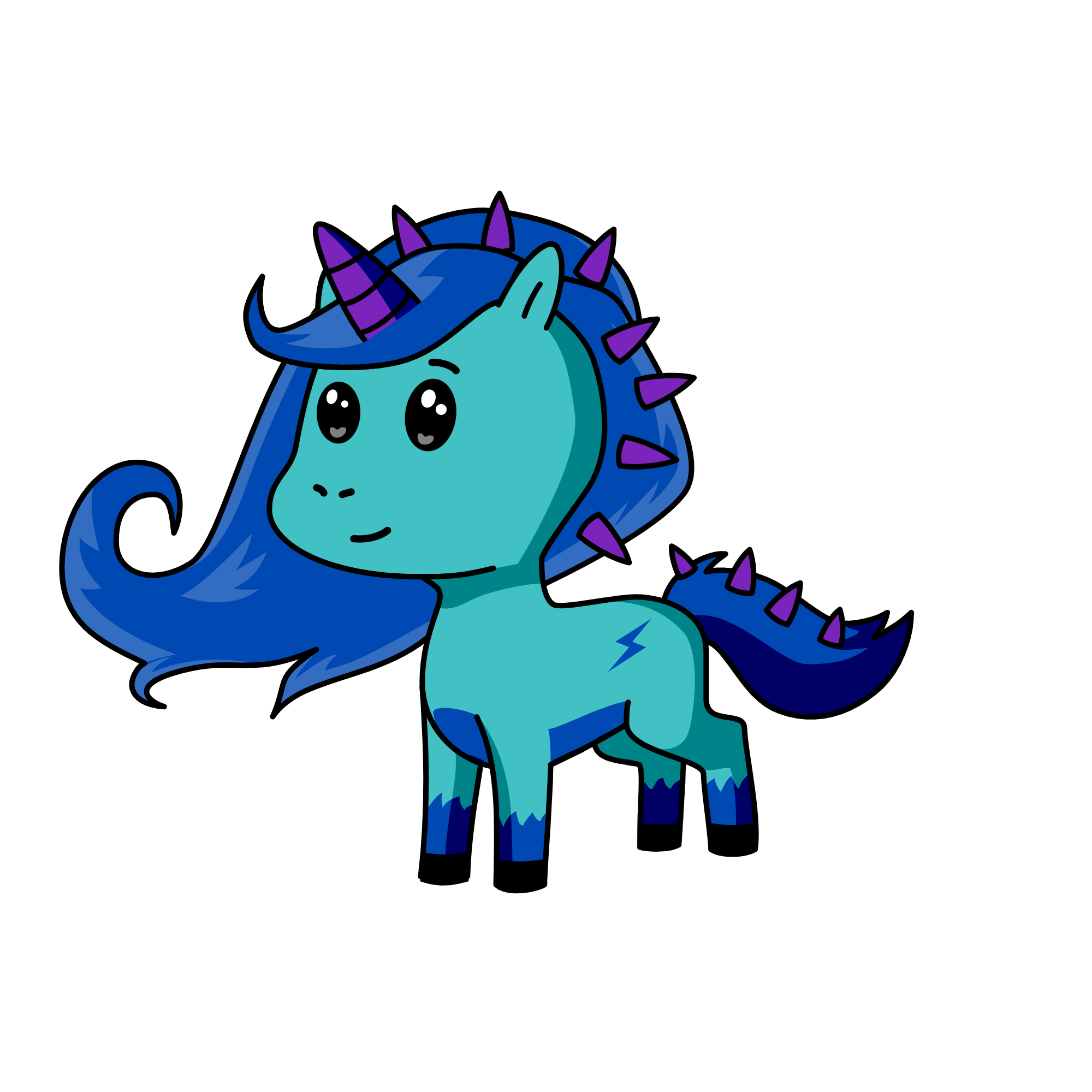 Spikey, the unicorn