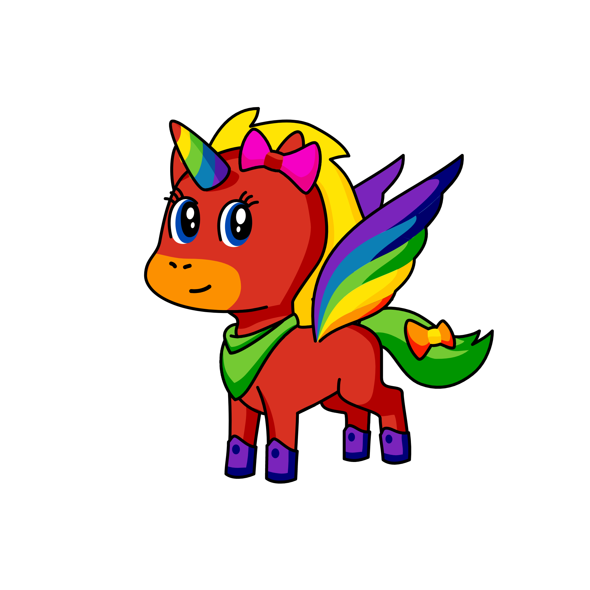rainbow tail, the unicorn