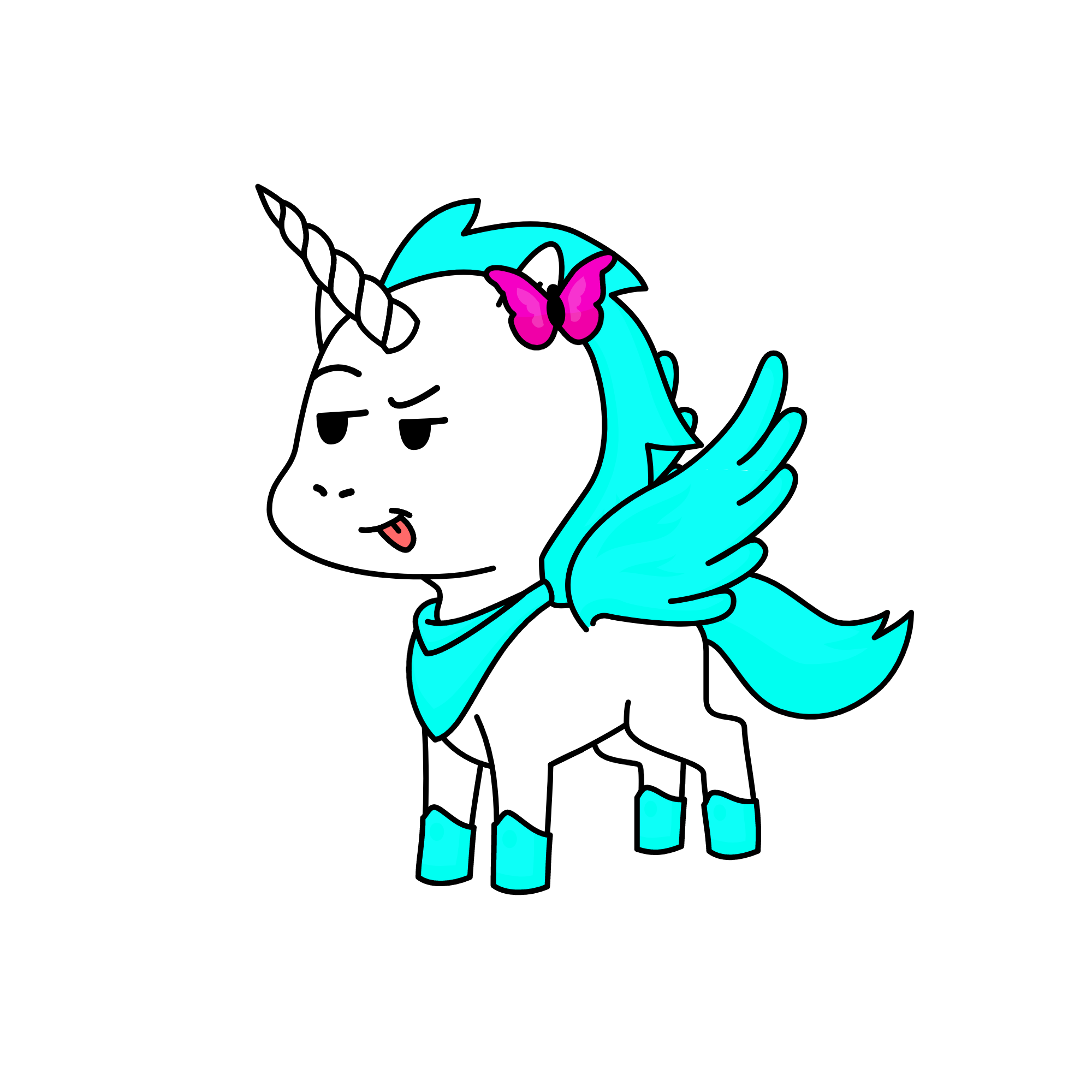 shine blue, the unicorn