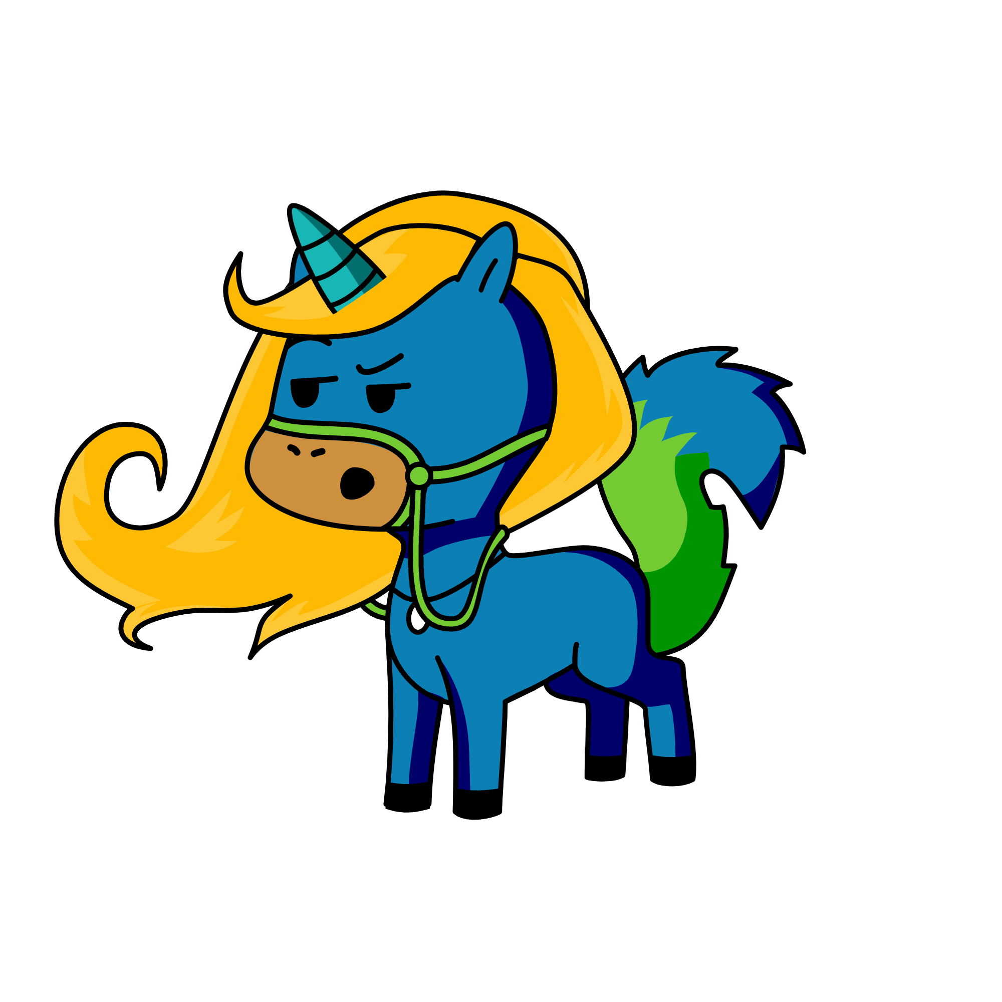 green, the unicorn