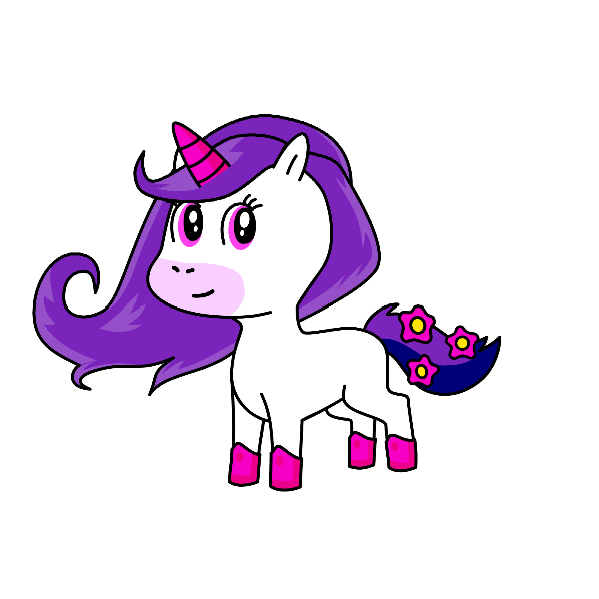 Bloomy, the unicorn