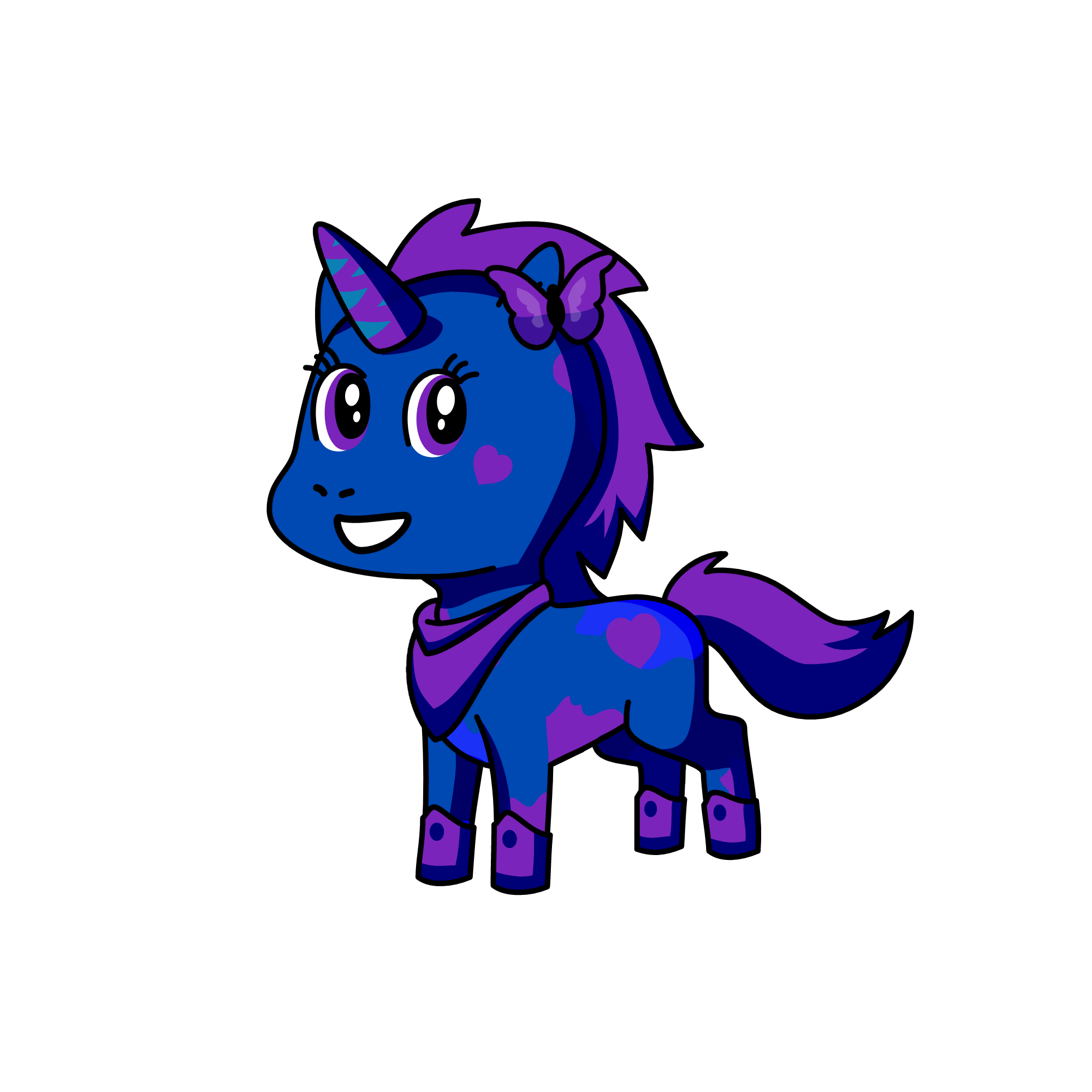 Blueberry, the unicorn