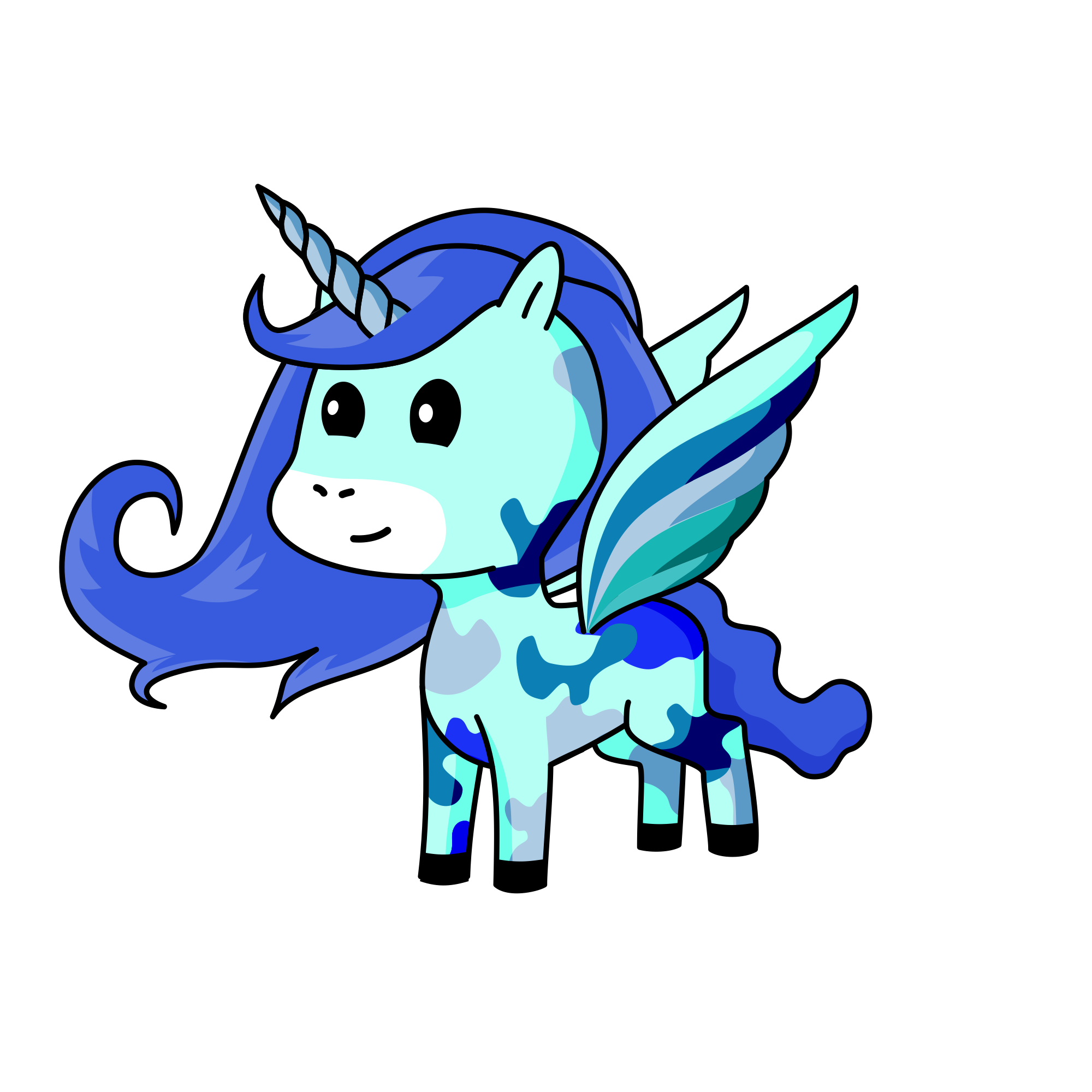 Water moonstone, the unicorn