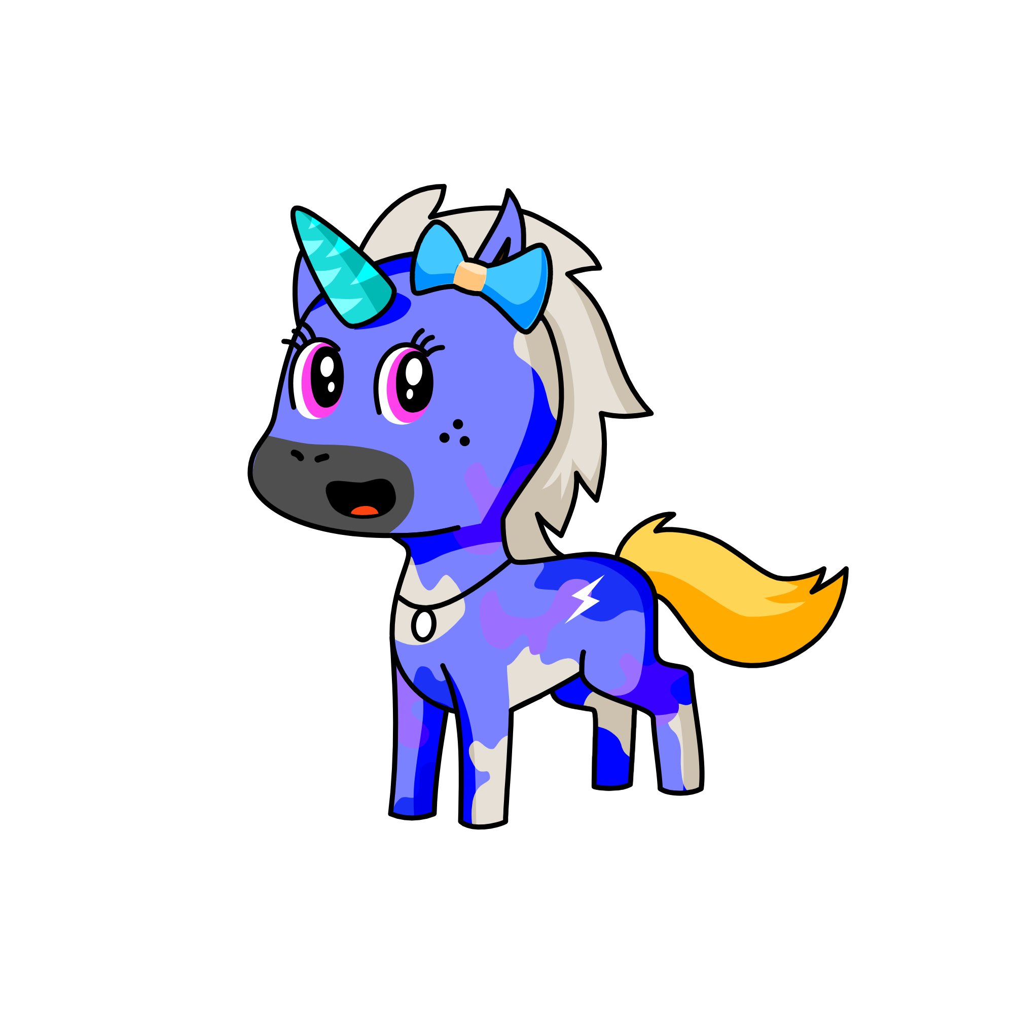 Bluly, the unicorn