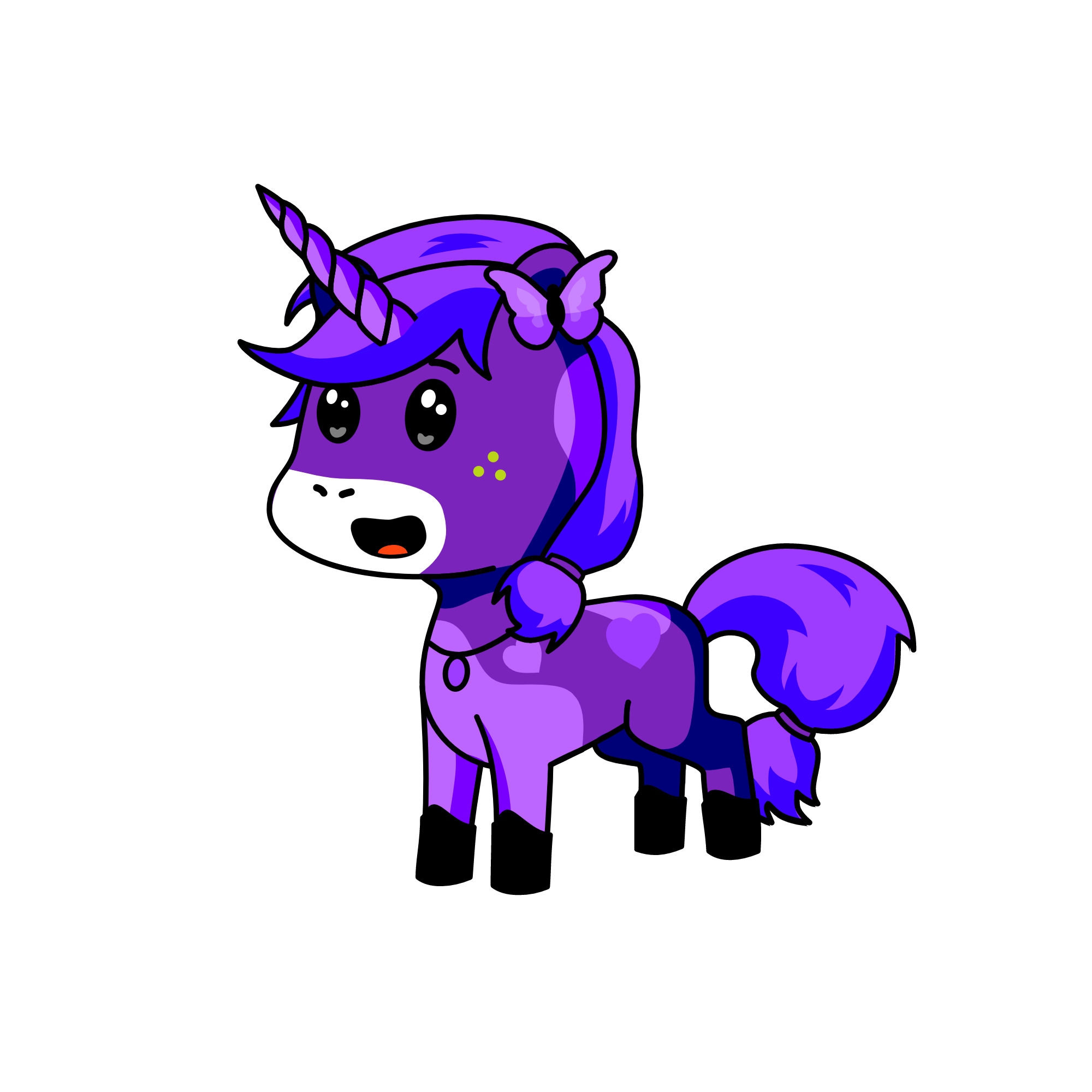 Indigo, the unicorn