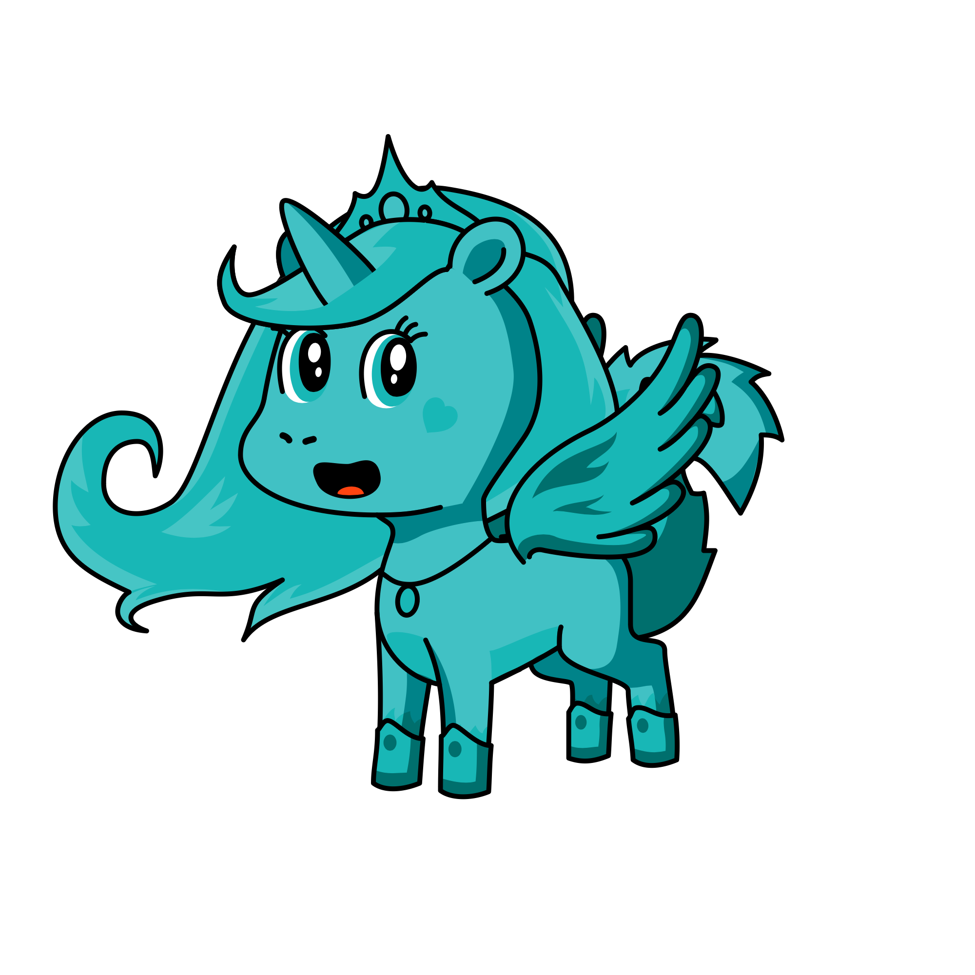 Bluey, the unicorn
