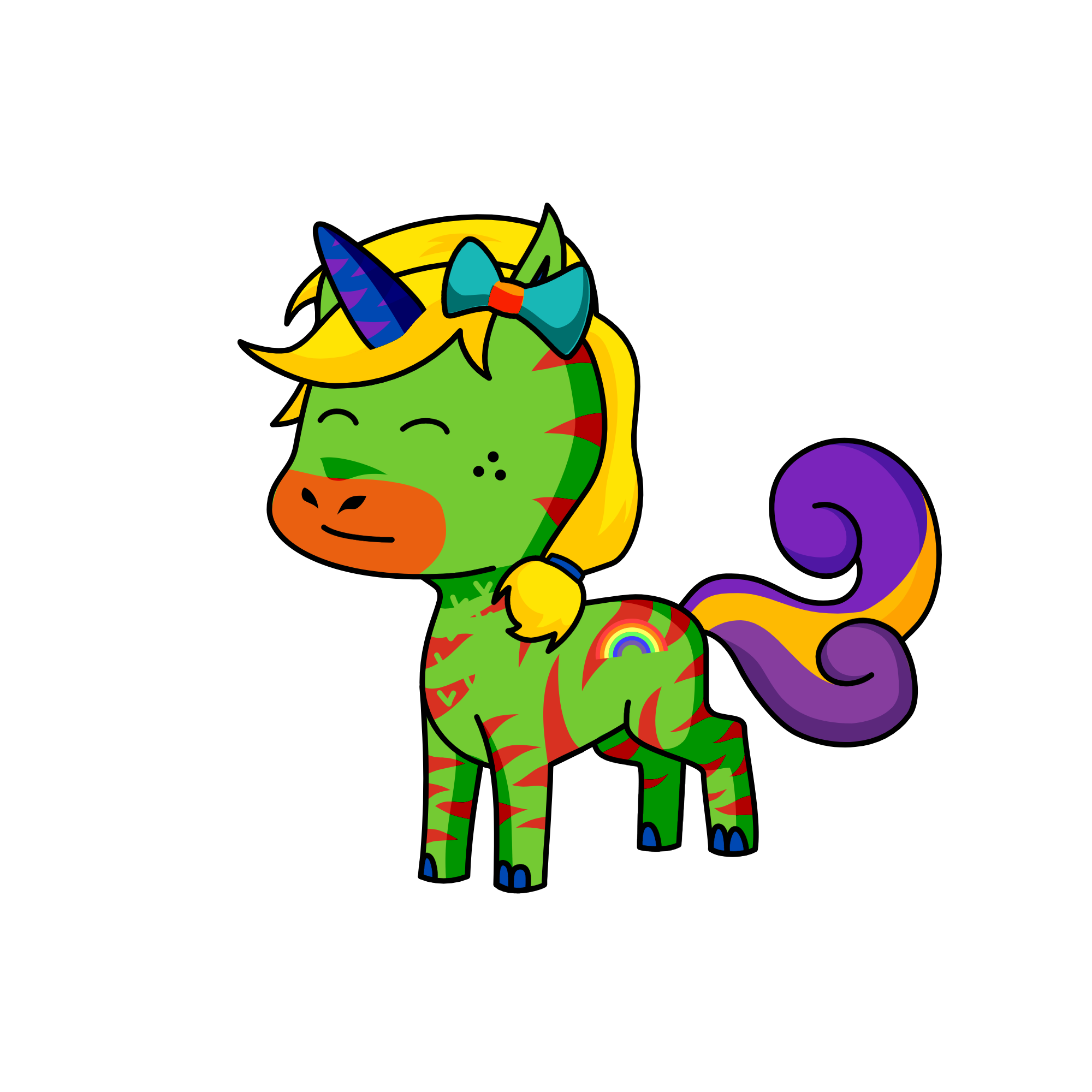 Greeny, the unicorn