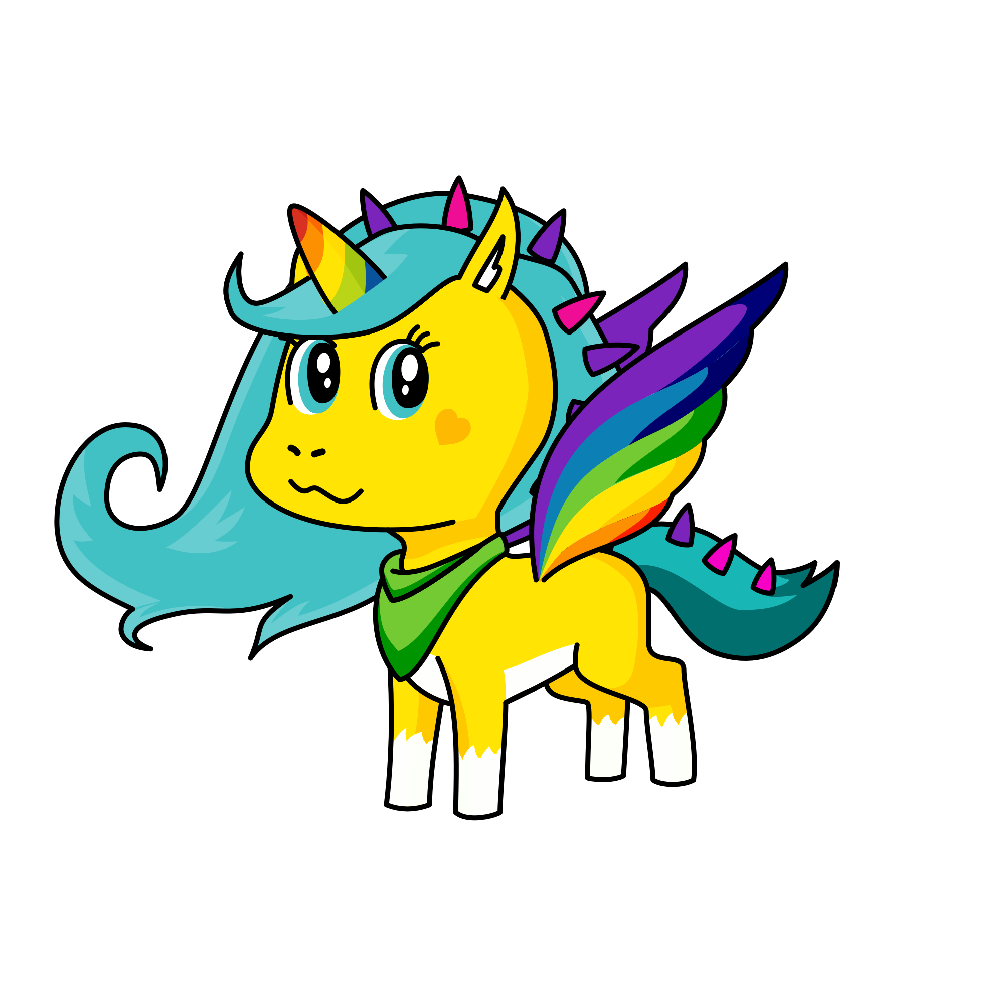 horse, the unicorn