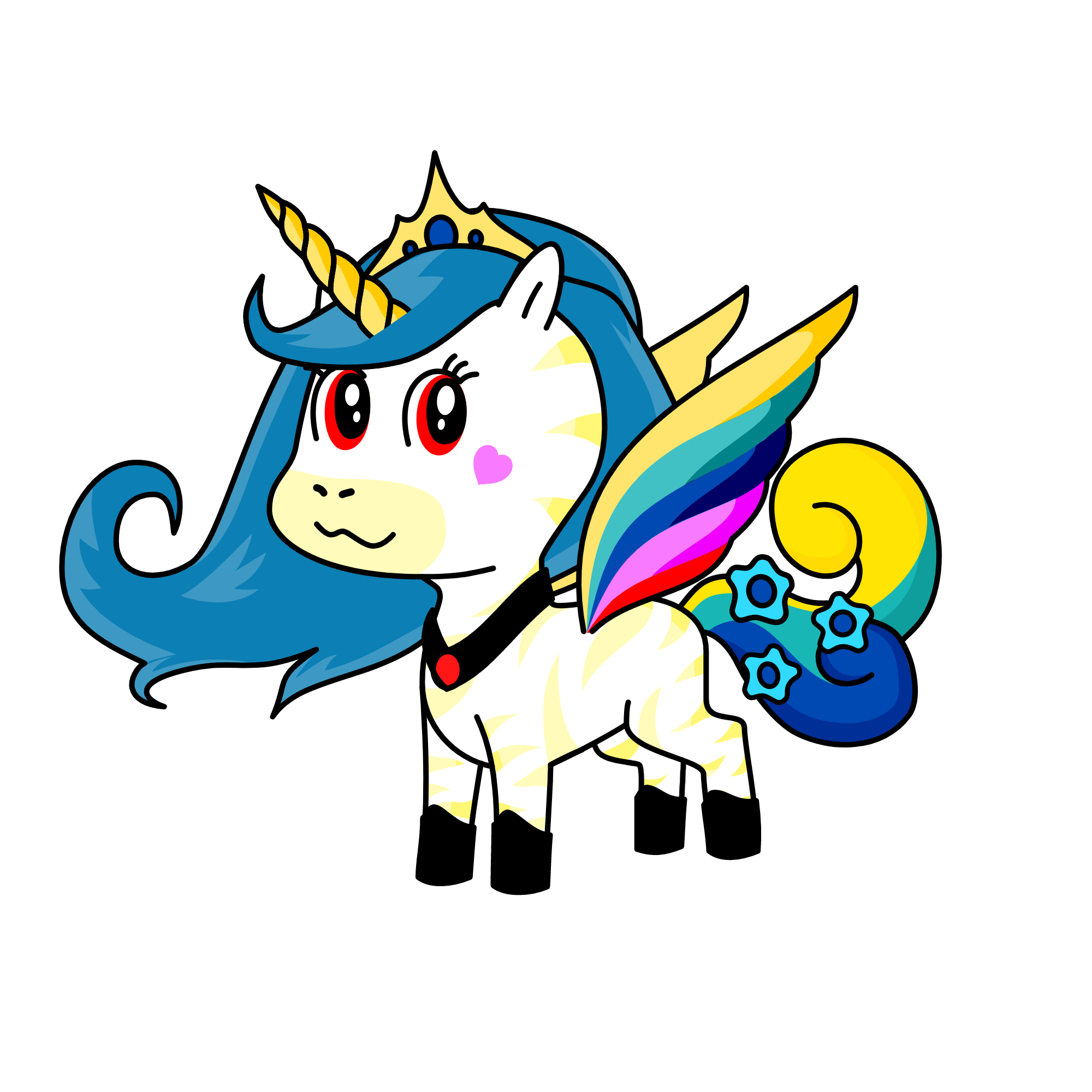 Sapphire(Kind, powerful, queen of the world.), the unicorn