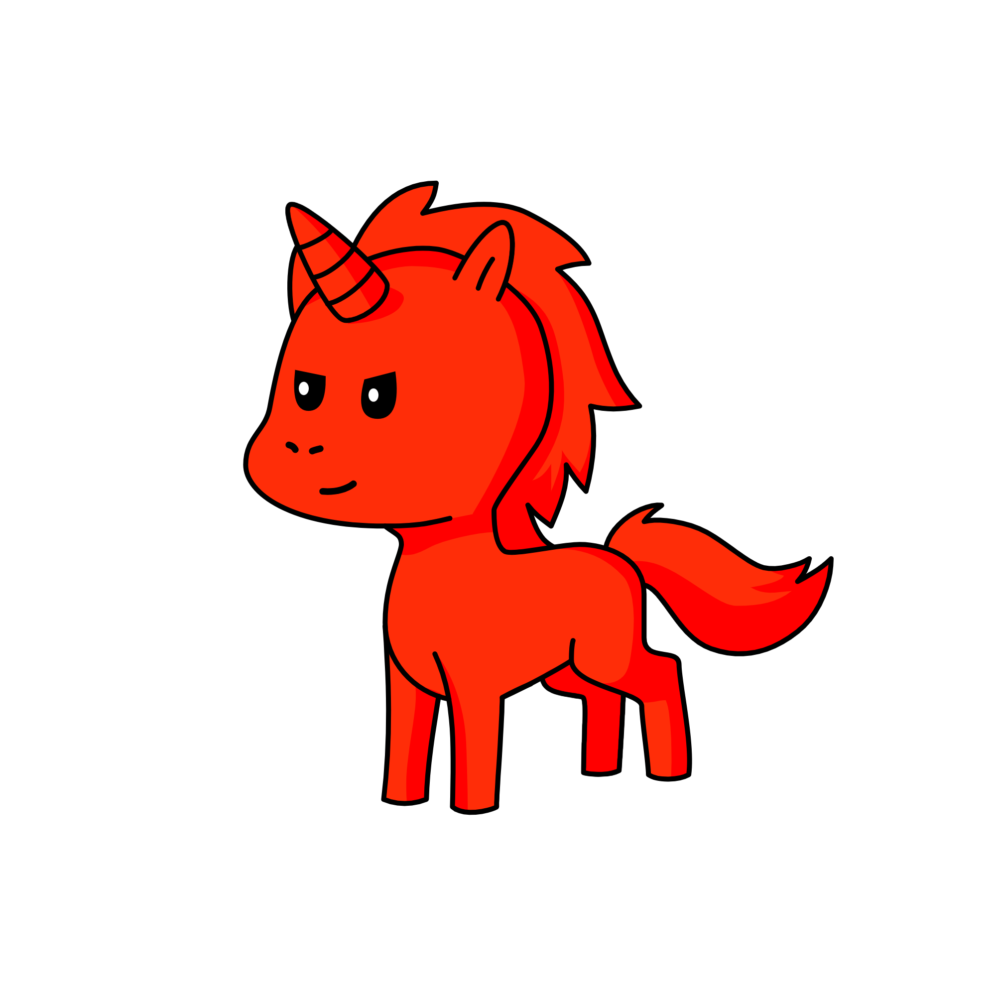 orange, the unicorn